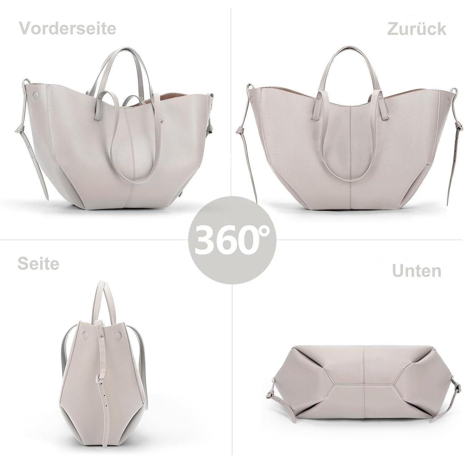 LuxusKollektion Shopper Elegante Große Tote Bag Kunstleder Handtasche Damen Grau Henkeltasche