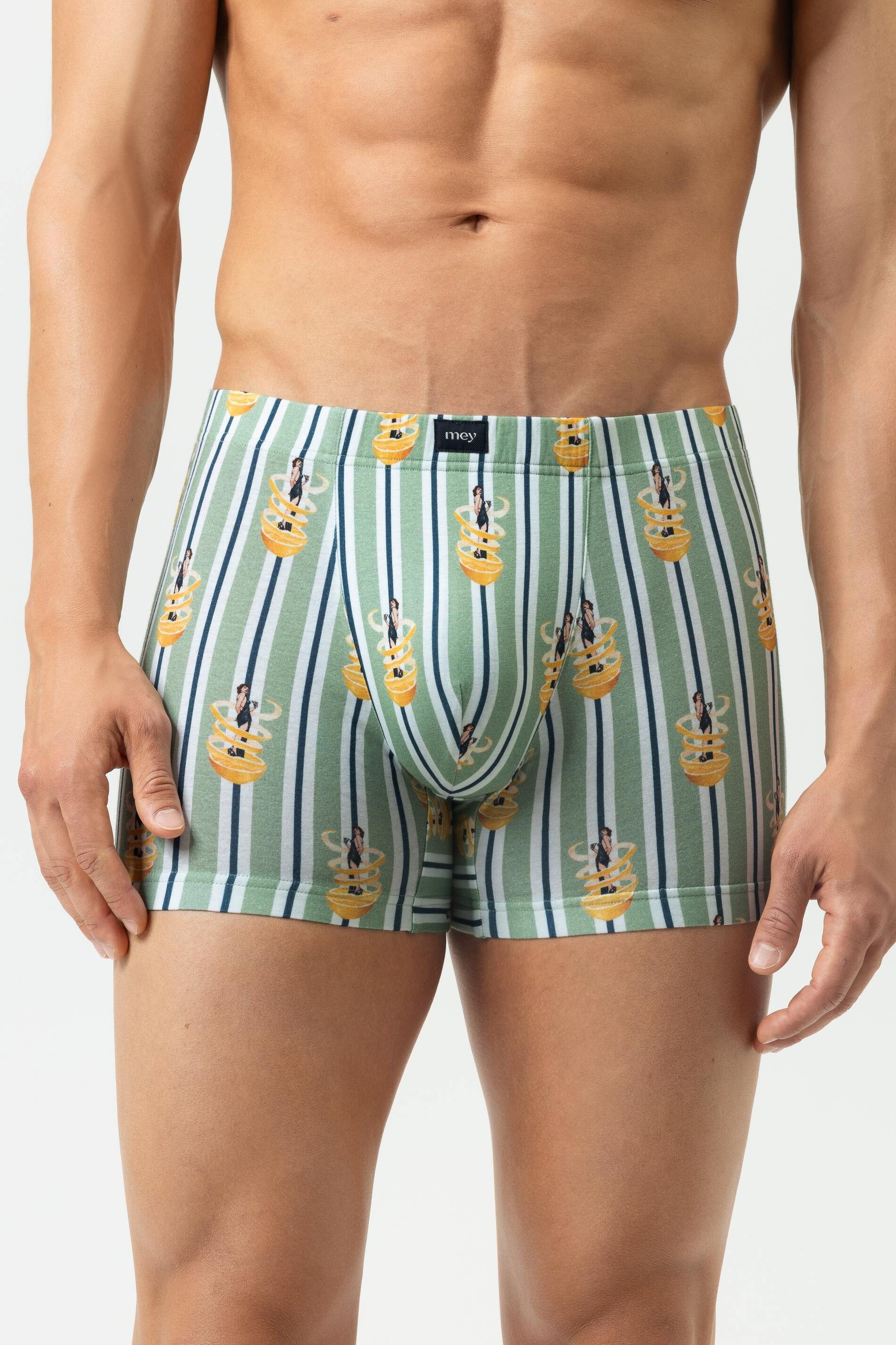 Mey Trunk Mey Long Shorty Serie Fizz & Flavours mit Print (1-St., 1) Moderne Trunks, Gemustert, Atmungsaktiv, Baumwoll-Mix