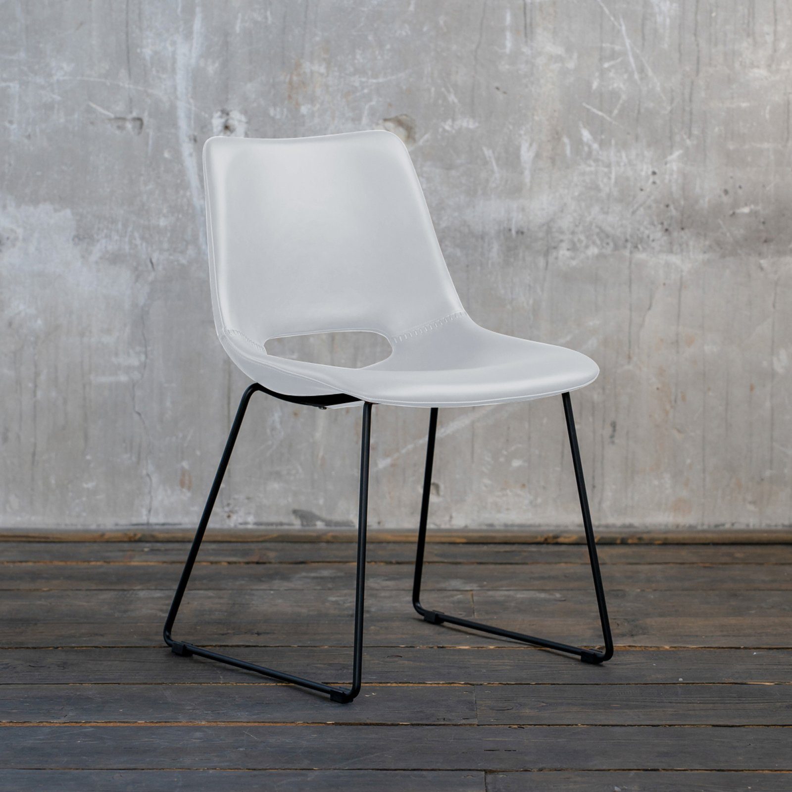 Gestell KAWOLA Stuhl Metall ASCO, schwarz versch. Farben Esszimmerstuhl weiß