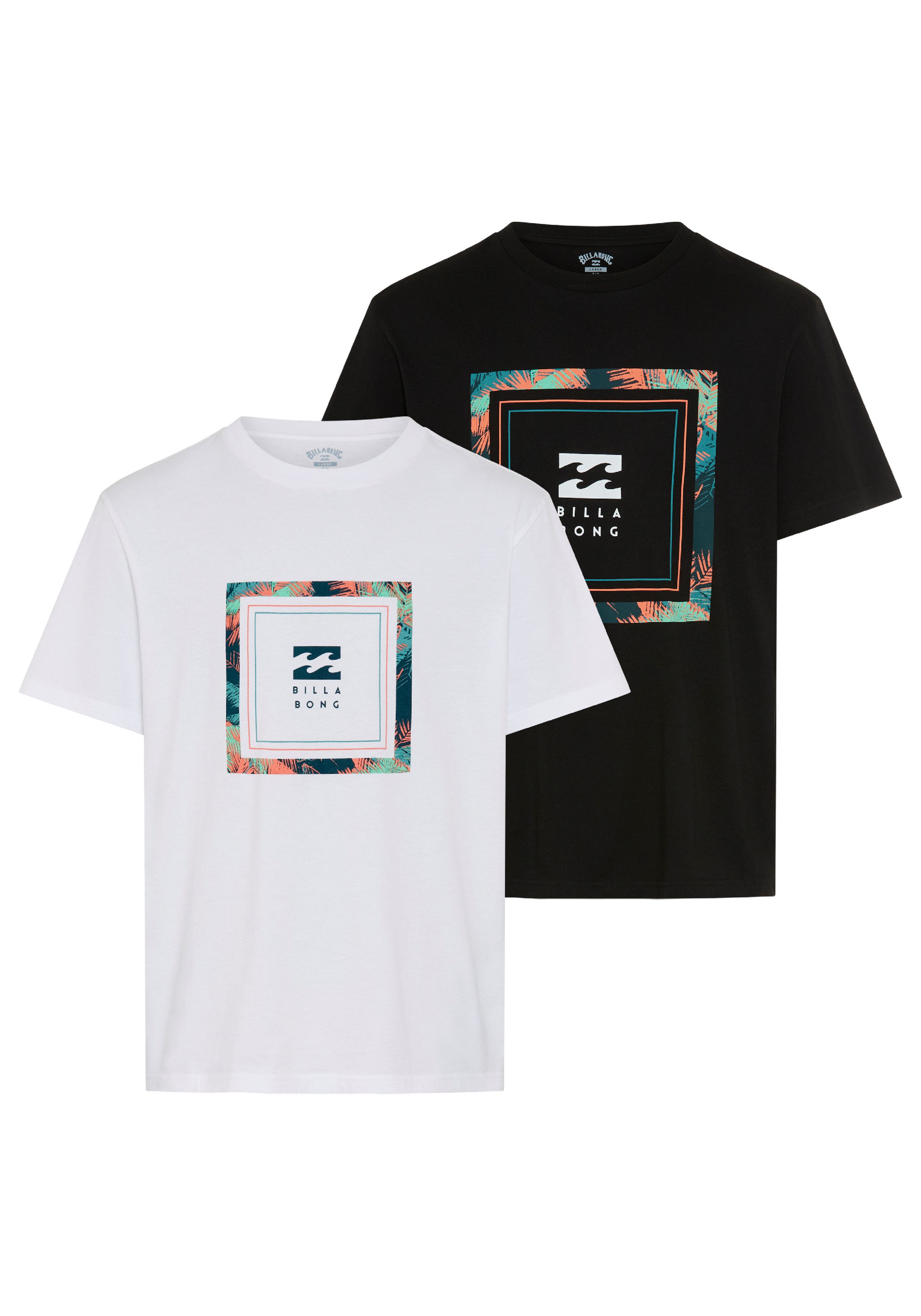 Billabong T-Shirt THEME DOUBLEPACK (2-tlg) Doppelpack mit 2 T-Shirts, Kurzarm, Rundhalsausschnitt, aus Baumwolle