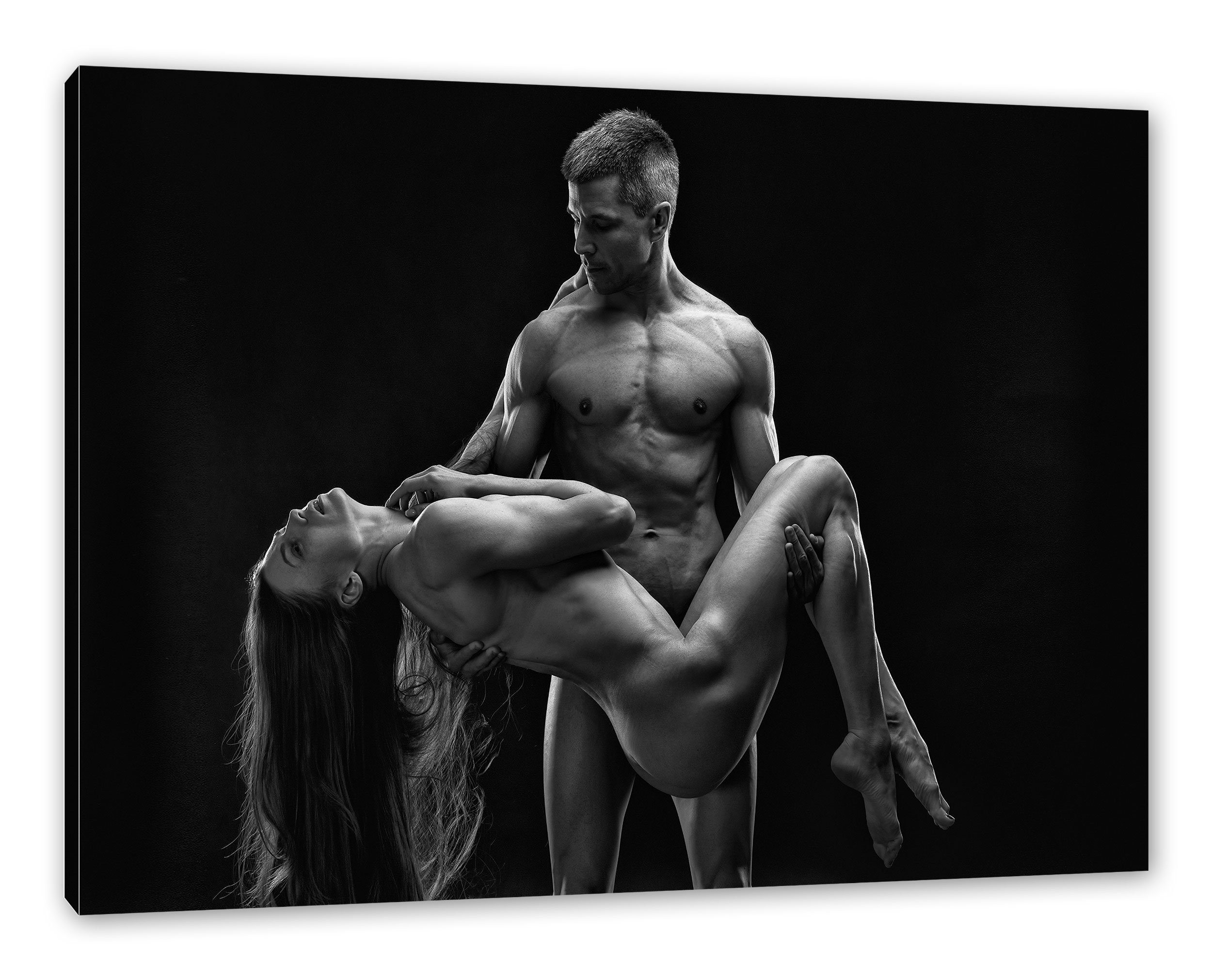 Pixxprint Leinwandbild Nude sexy Paar Kunst B&W, Nude sexy Paar Kunst B&W (1 St), Leinwandbild fertig bespannt, inkl. Zackenaufhänger