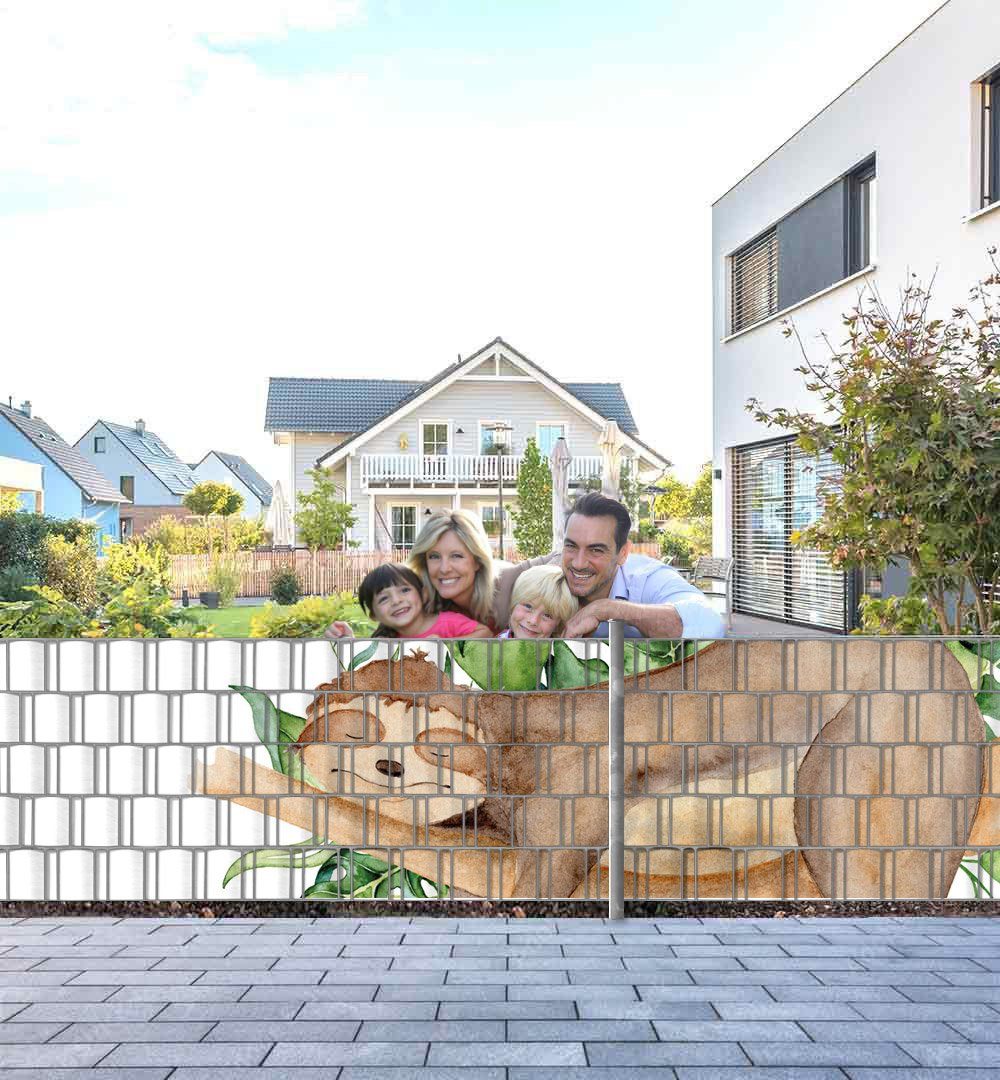 MyMaxxi Sichtschutzstreifen Sichtschutzstreifen Müdes Faultier Mentalität Sichtschutz Garten Zaun, (Müdes Faultier Mentalität)