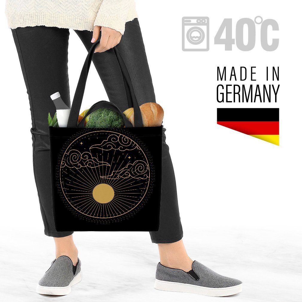 VOID Henkeltasche (1-tlg), Boho Sonne Wolke Sterne grafik esoterics gothic stern creepy elemente