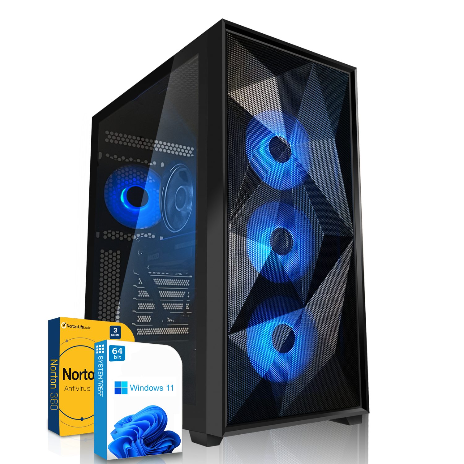 SYSTEMTREFF Gaming-PC (Intel Core i5 14400F, Radeon RX 6800, 16 GB RAM, 1000 GB SSD, Luftkühlung, Windows 11, WLAN)