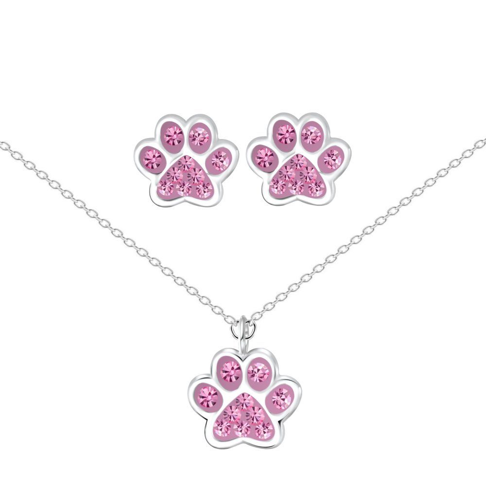 ALEXANDER YORK Schmuckset 925 Sterling Silber, Schmuckset, PFOTE light rose, 4-tlg.