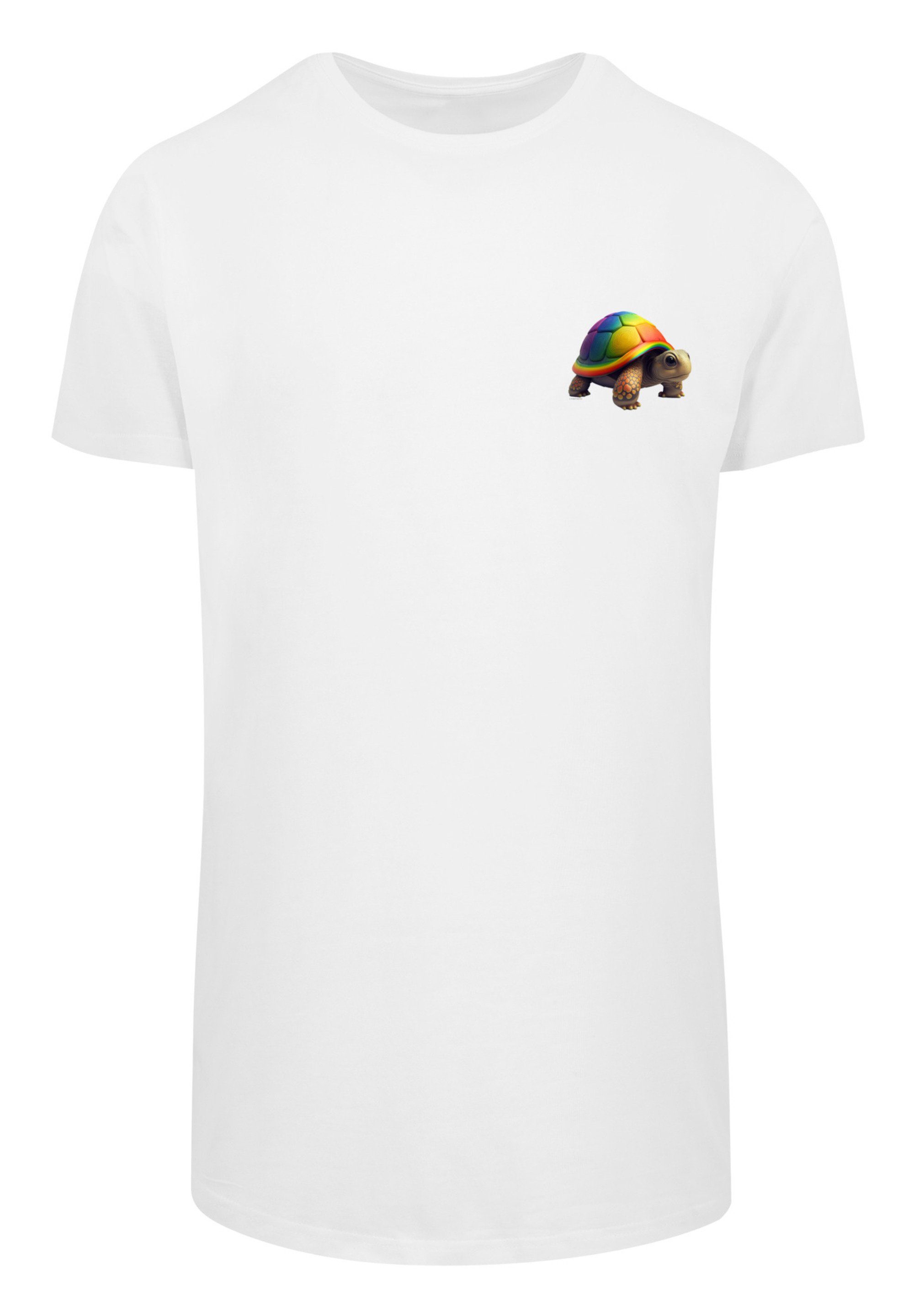 F4NT4STIC Turtle Print Rainbow weiß T-Shirt TEE LONG