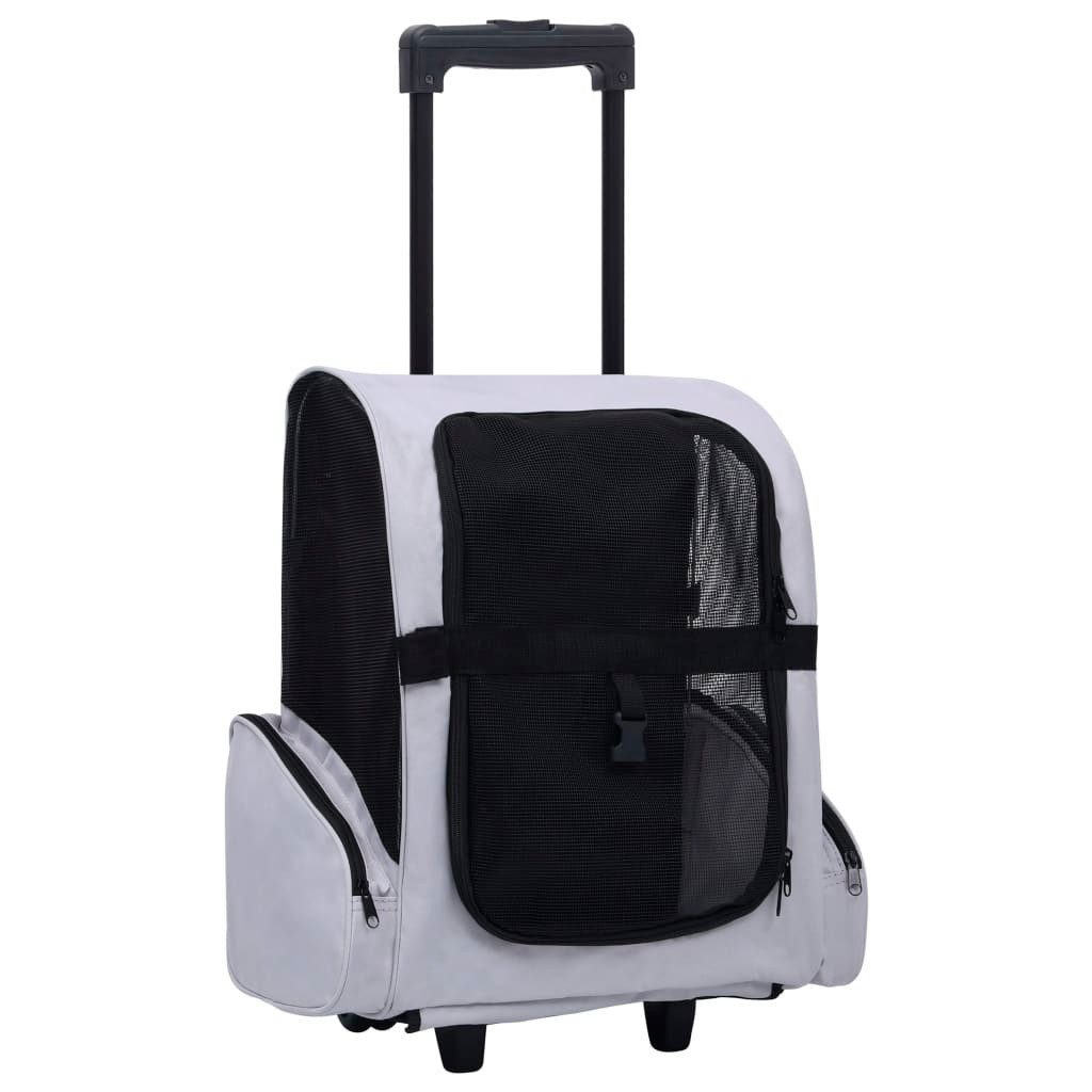 vidaXL Hunde-Transportbox 40 x 25 x 55 cm Mehrzweck-Haustiertrolley Faltbar Grau