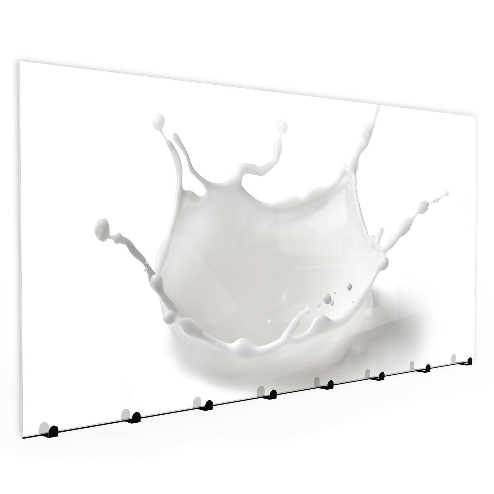 Primedeco Garderobenpaneel Magnetwand und Memoboard aus Glas Milch Splash hell