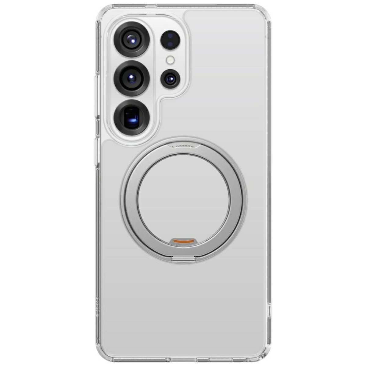 UNIQ Handyhülle Swivix 360 drehbarer Ständer für Samsung Galaxy S26 Ultra Transparent 6,9 Zoll, Metallring dient als Ständer und Haltehilfe zugleich