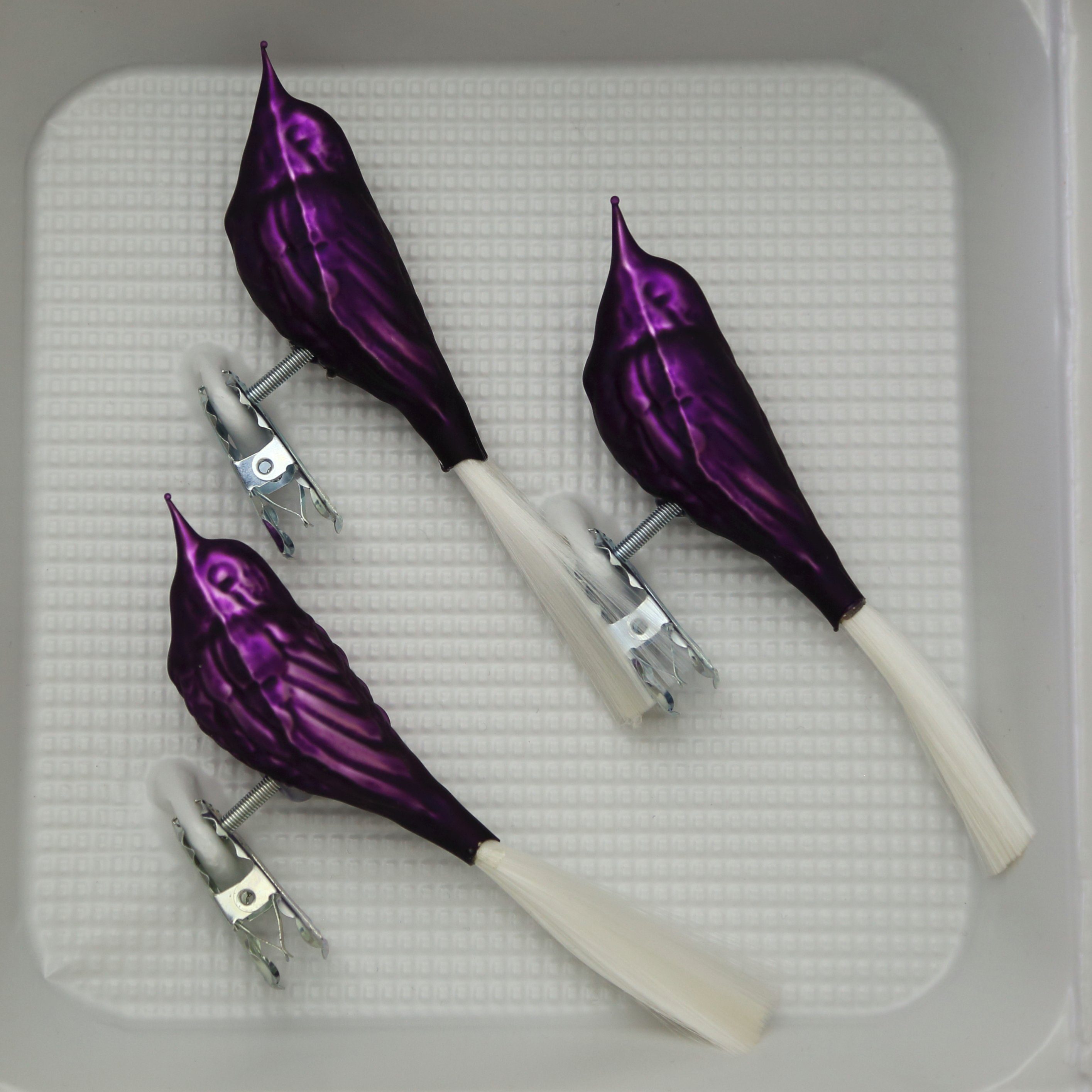 Lauschaer Glas Christbaumschmuck Christbaumschmuckvögel in verschiedenen Farben