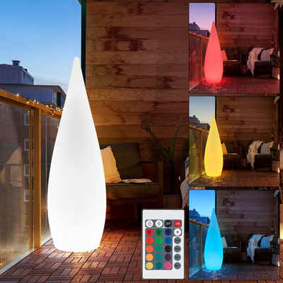 etc-shop Gartenleuchte, LED-Leuchtmittel fest verbaut, Warmweiß, Außen Stehleuchte Fernbedienung LED Bodenlampe RGB