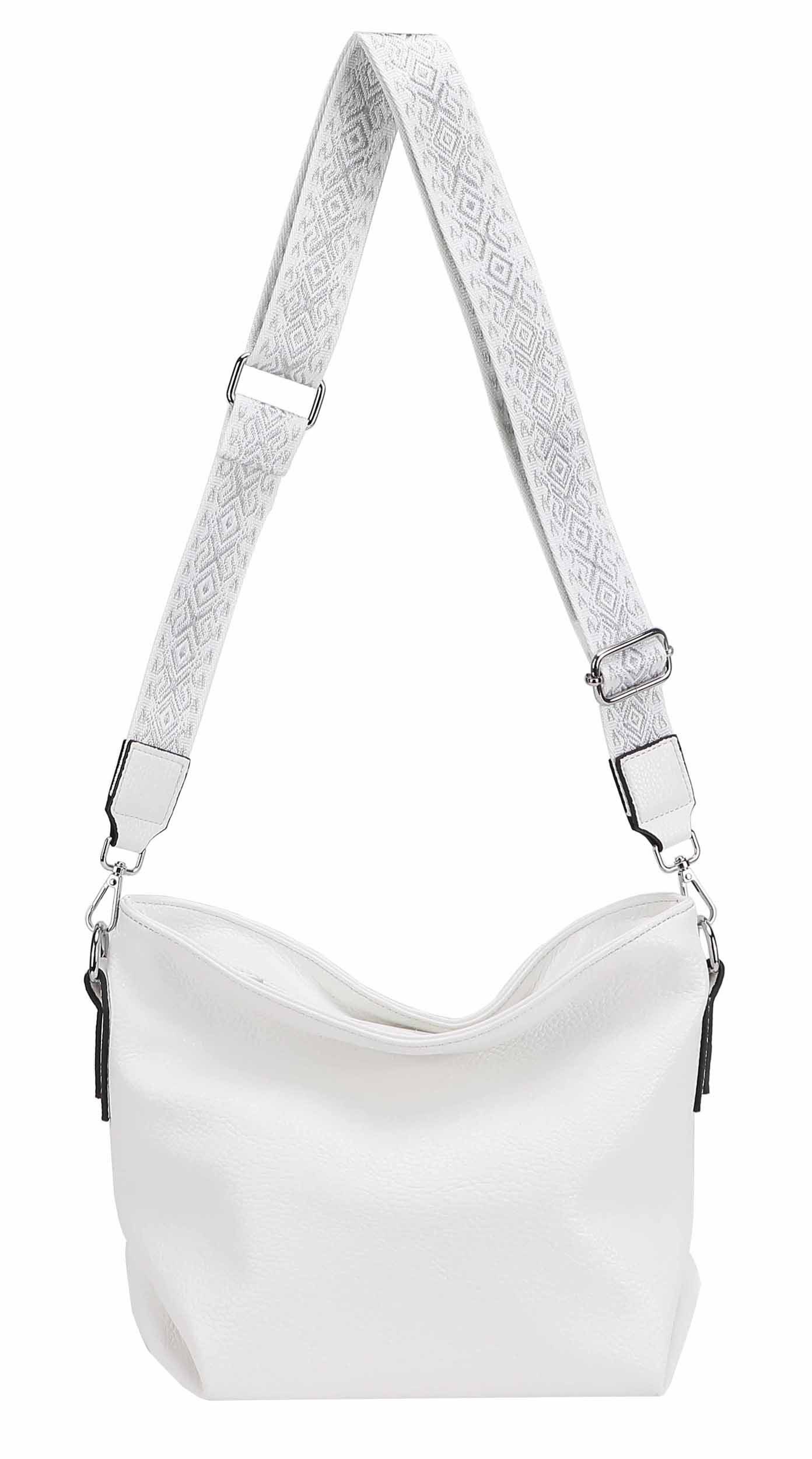 ITALYSHOP24 Schultertasche Damen Tasche Shopper Crossbody Gürteltasche, Handtasche, Umhängetasche, Hobo Bag