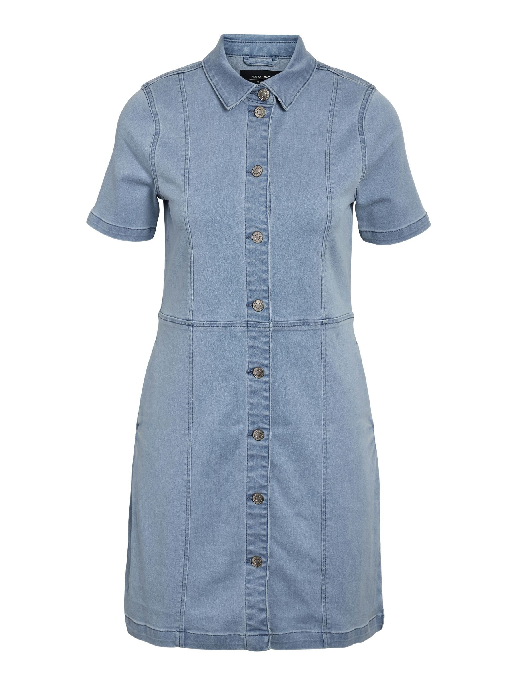 Shirtkleid Button-Down mit kurzen Ärmeln und vertikalen Nähten