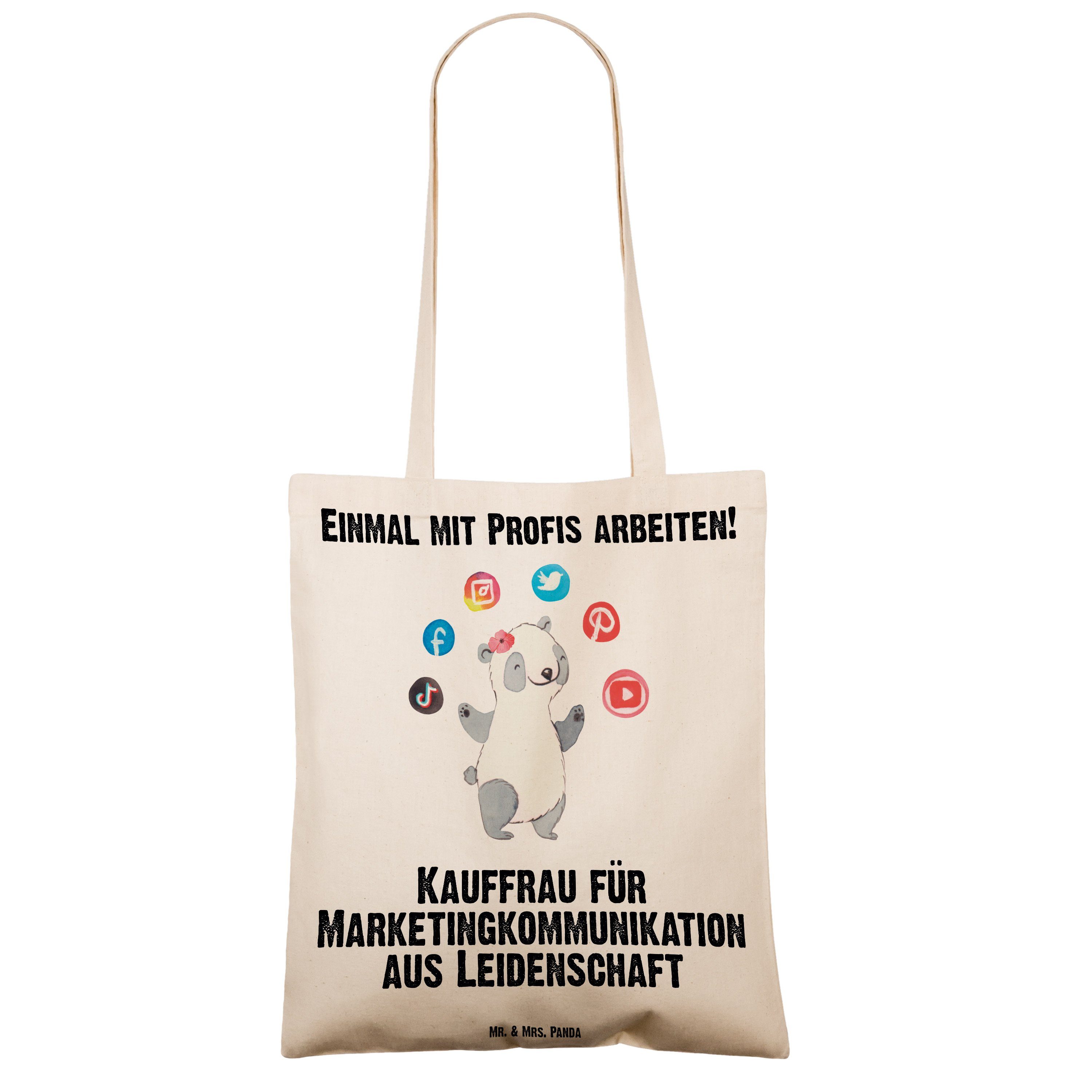 Transparent & Kauffrau - Panda aus (1-tlg) Mrs. Mr. Marketingkommunikation Tragetasche Leidenschaft für -