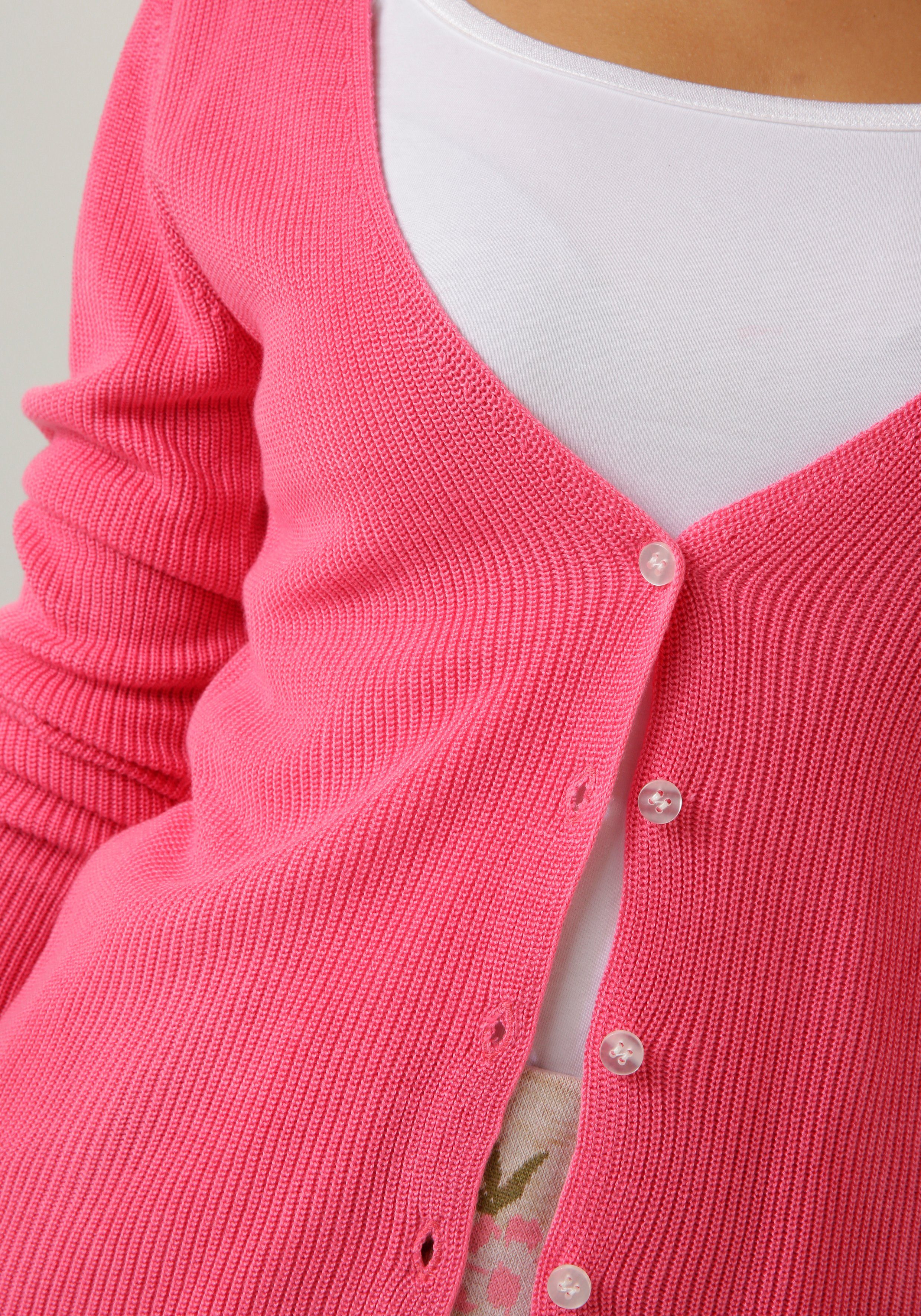 pink Strickjacke in CASUAL NEUE - Aniston Farbpalette KOLLEKTION trendiger