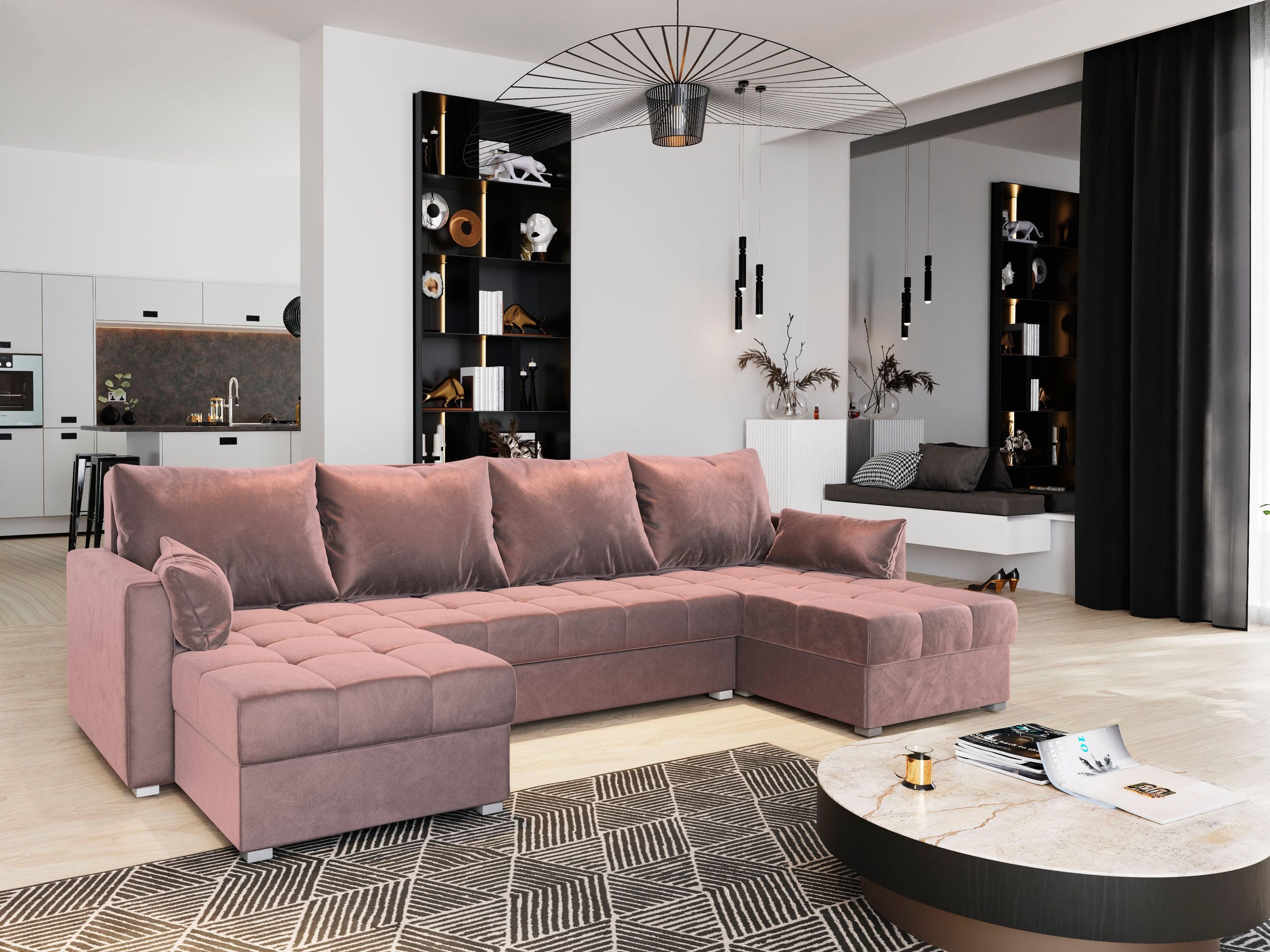 Masseno Ecksofa NAKO mit Schlaffunktion U-Form, günstig online kaufen