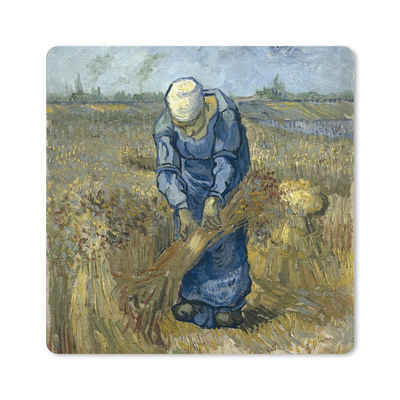 MuchoWow Gaming Mauspad Der Schafspelz (nach Millet) - Vincent van Gogh (1-St), Gaming, Rutschfester Unterseite, Mausunterlage, 80x80 cm, XXL, Großes