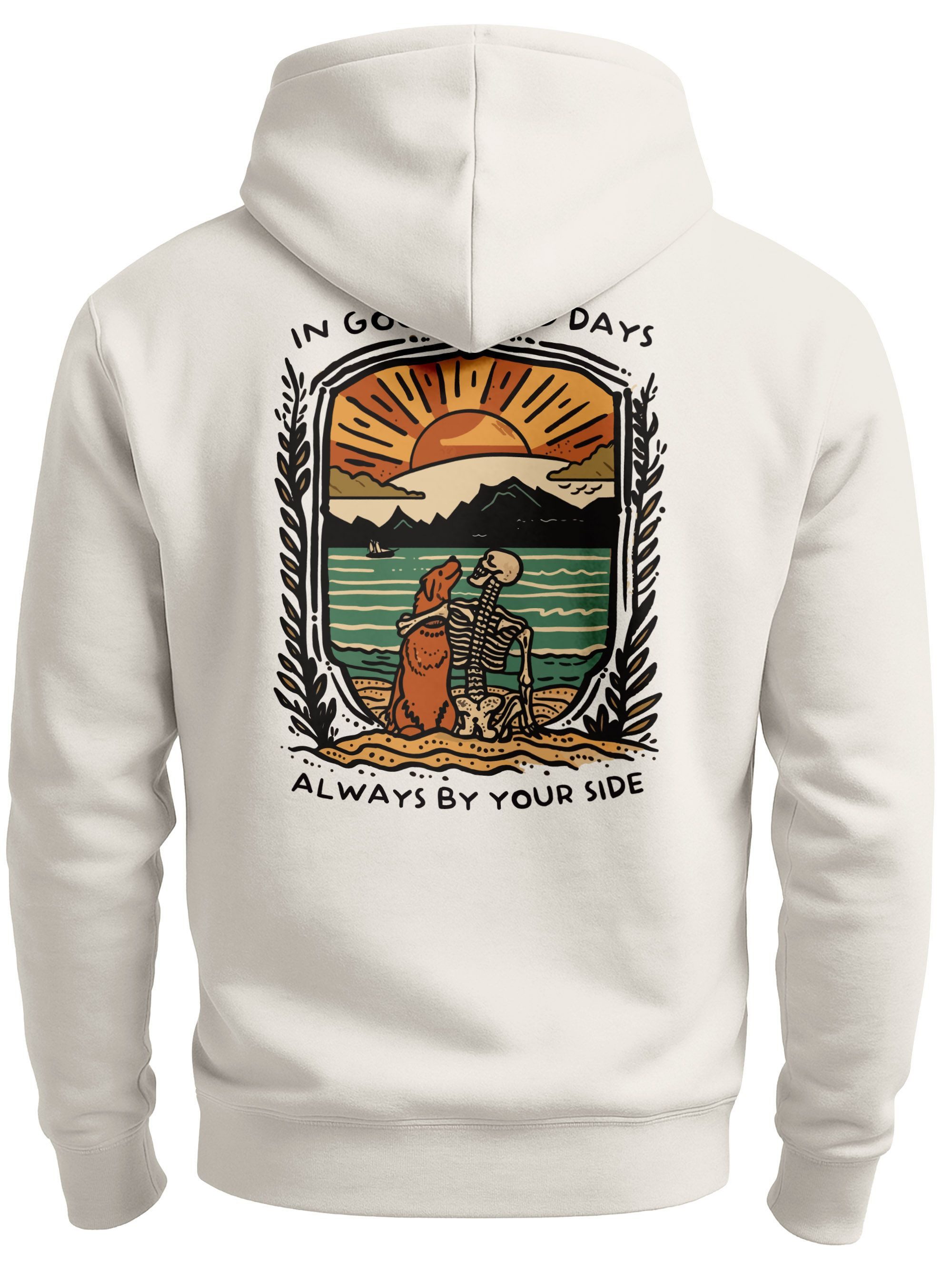 Hoodie Herren Hoodie Backprint Hund Freundschaft Aufdruck Outdoor Fashion
