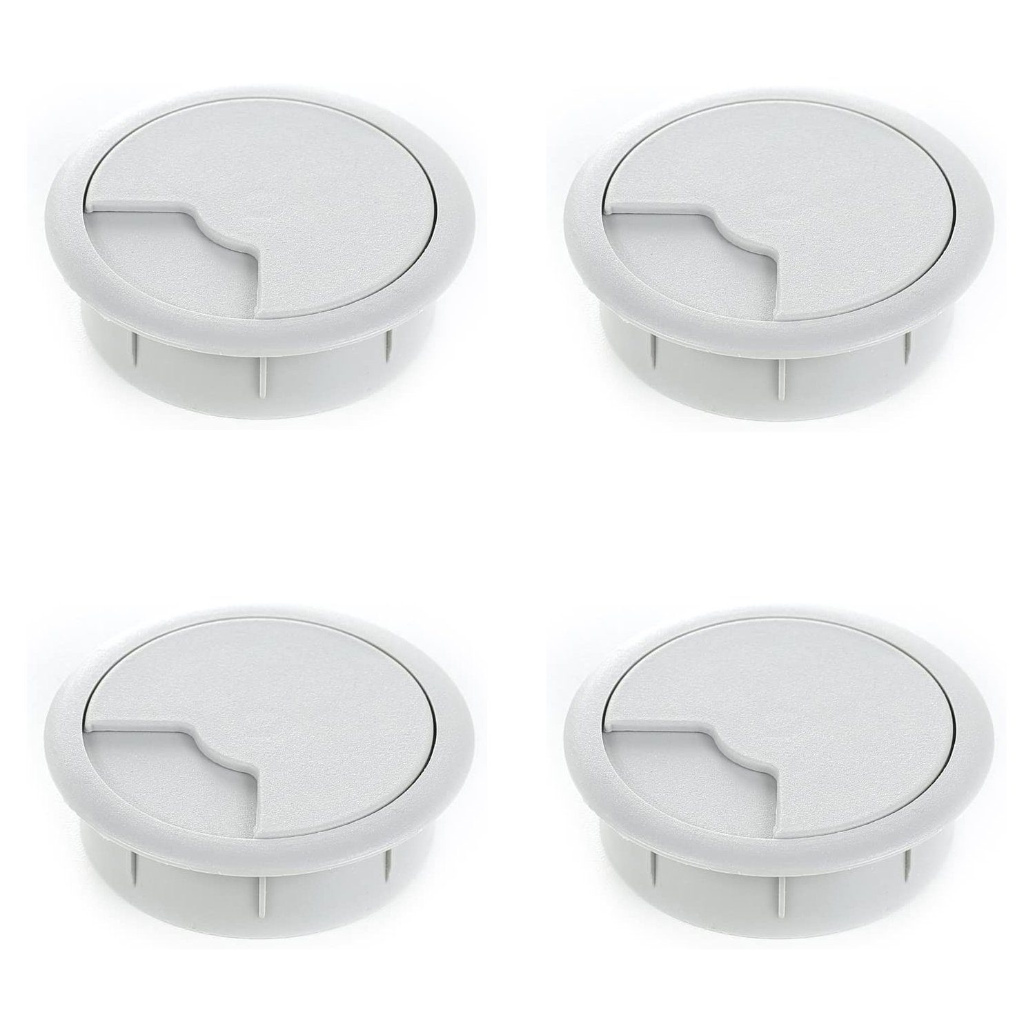 sossai® Kabelführung Schreibtisch Kabeldurchlass Ø60/Ø80mm in Grau (4-St)