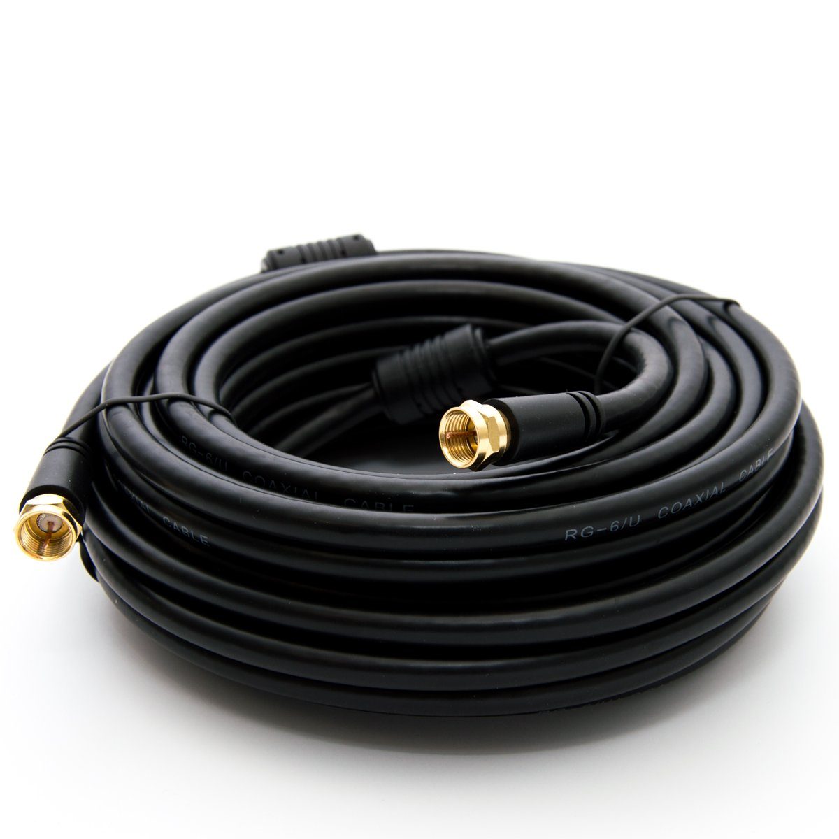 12,5m SAT TV Antennenkabel F-Anschlusskabel Mantelstromfilter Schwarz TV-Kabel