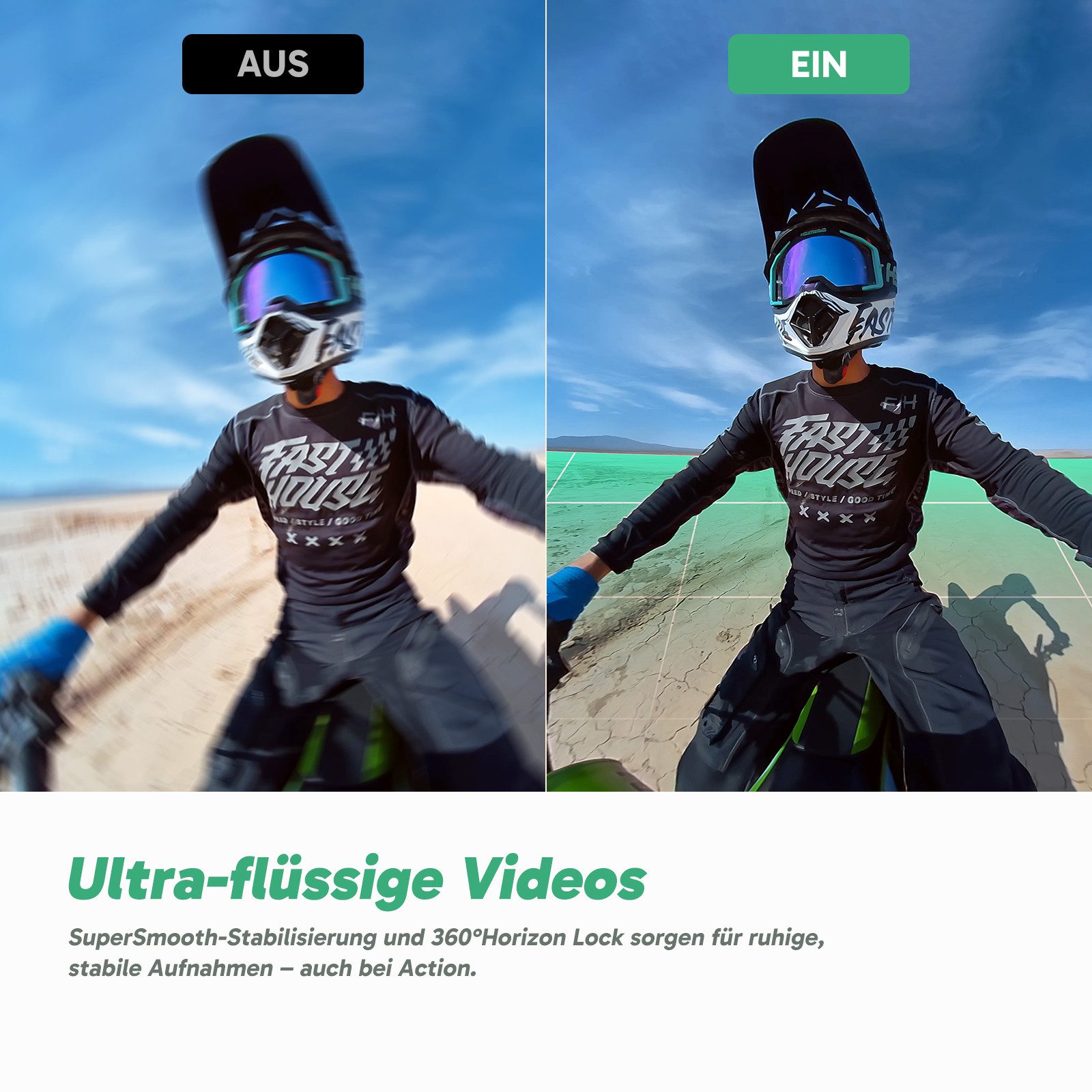 Akaso 360 Action Cam (5.7K,4K, Bluetooth, WLAN, 2,29" Touchscreen, 360° Horizon Lock, KI-Tracking, Invisible Stick)