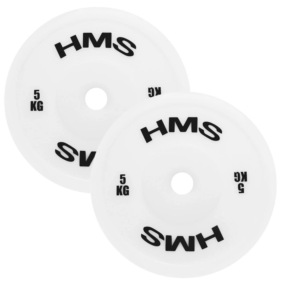HMS Gewichtsscheibe 2 x 5 kg Olympische Hantelscheiben, (Spar-Set, 2-tlg., Langlebigkeit), feuchtigkeitsresistent und bodenschonend für langlebiges Training