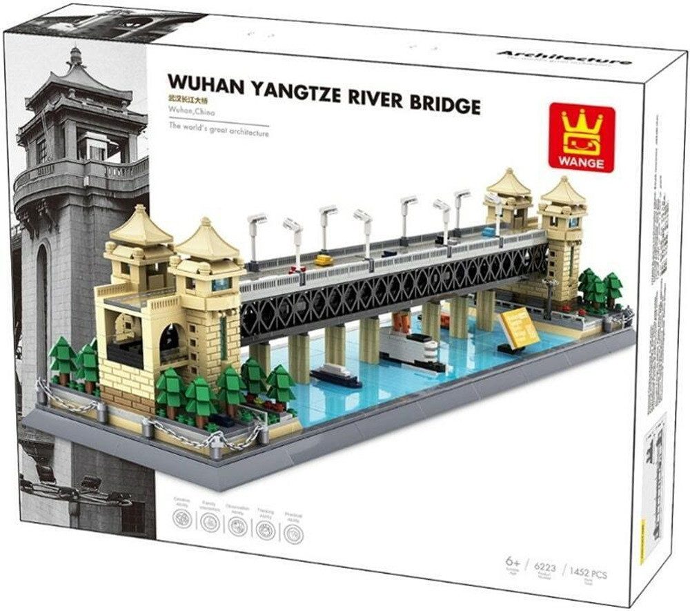 Wange Wange 6223 Architektur Yangtze Brücke in Wuhan [1452 Teile] Konstruktions-Spielset, (1452 St)