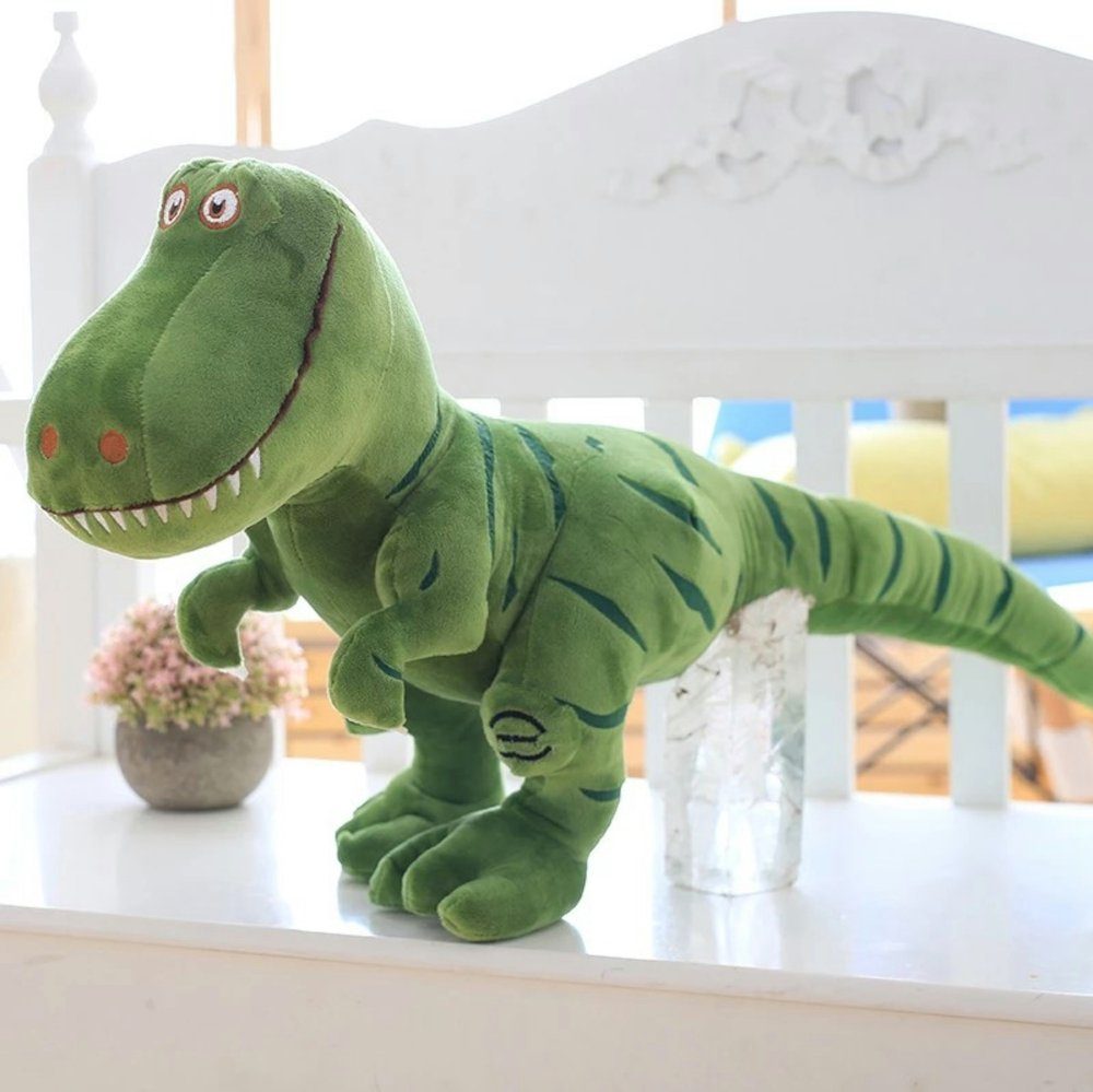Tinisu Plüschfigur Dinosaurier T-Rex Kuscheltier - 40cm grünes Plüschtier