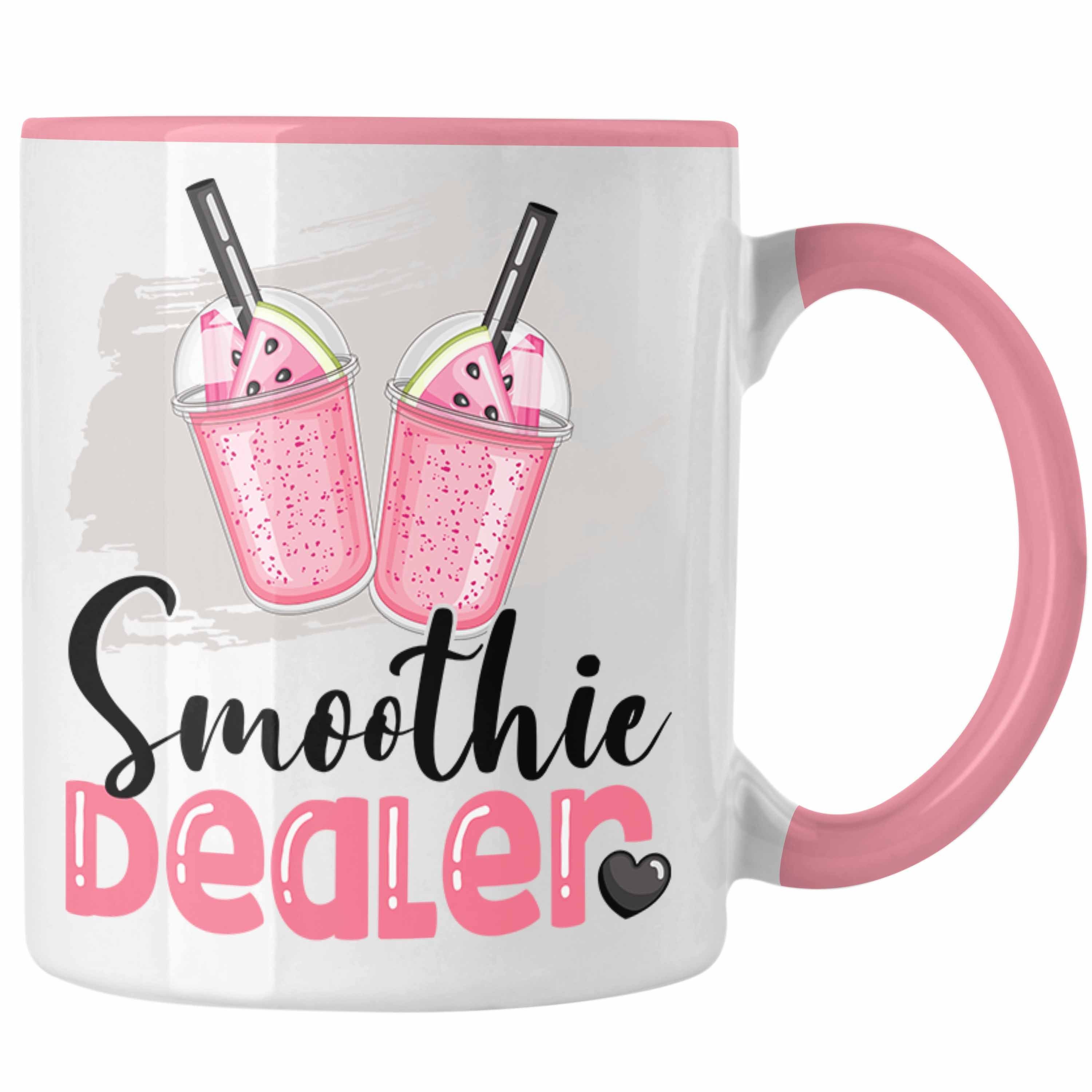 Trendation Tasse Smoothie Dealer Tasse Geschenk für Smoothieverkäufer Geburtstag Spruch Rosa