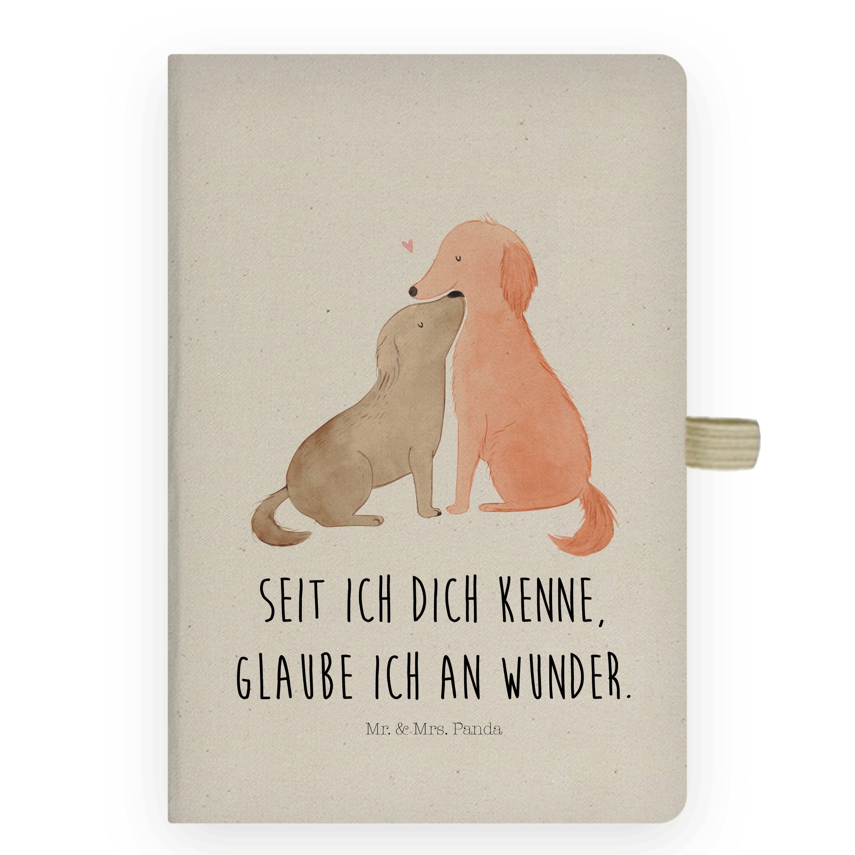 Mr. & Mrs. Panda Notizbuch Hunde Liebe - Transparent - Geschenk, Kuscheln, Schreibheft, Eintrage
