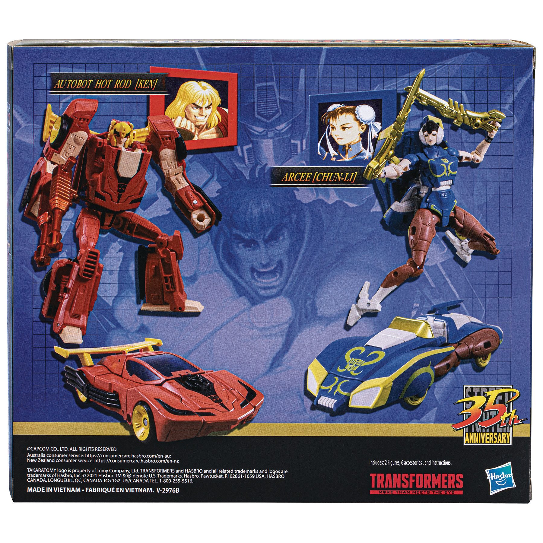 Hasbro Actionfigur Transformers X Street Fighter II Hot Rod (Ken) & Arcee (Chun-Li) Actio