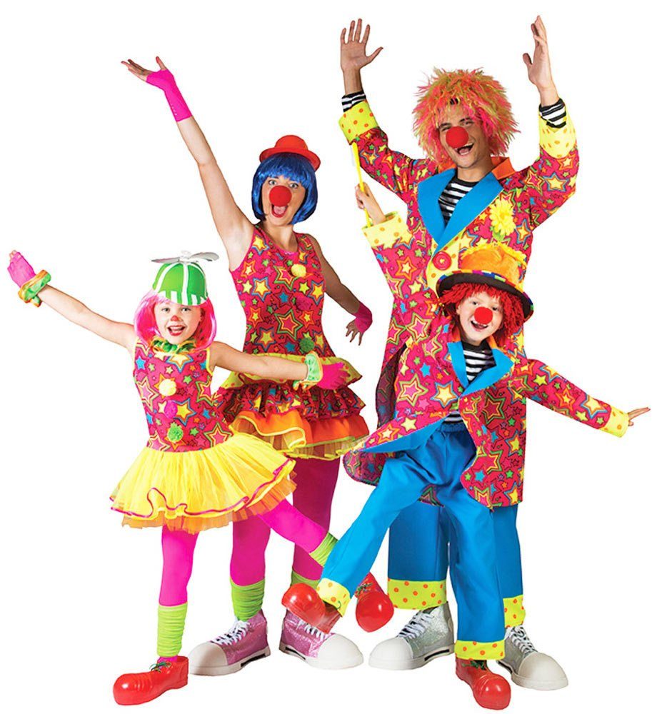 Funny Fashion Clown-Kostüm "Miley" für Mädchen in Neonfarben, Zirkus Karneval Kinder