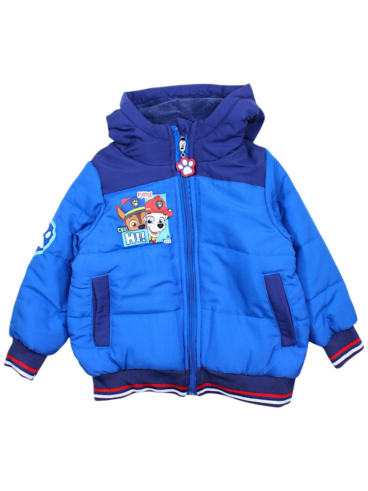 PAW PATROL Winterjacke Chase & Marshall Jungen Textiljacke mit Kapuze & Fleece Futter Größe 92 - 116 cm