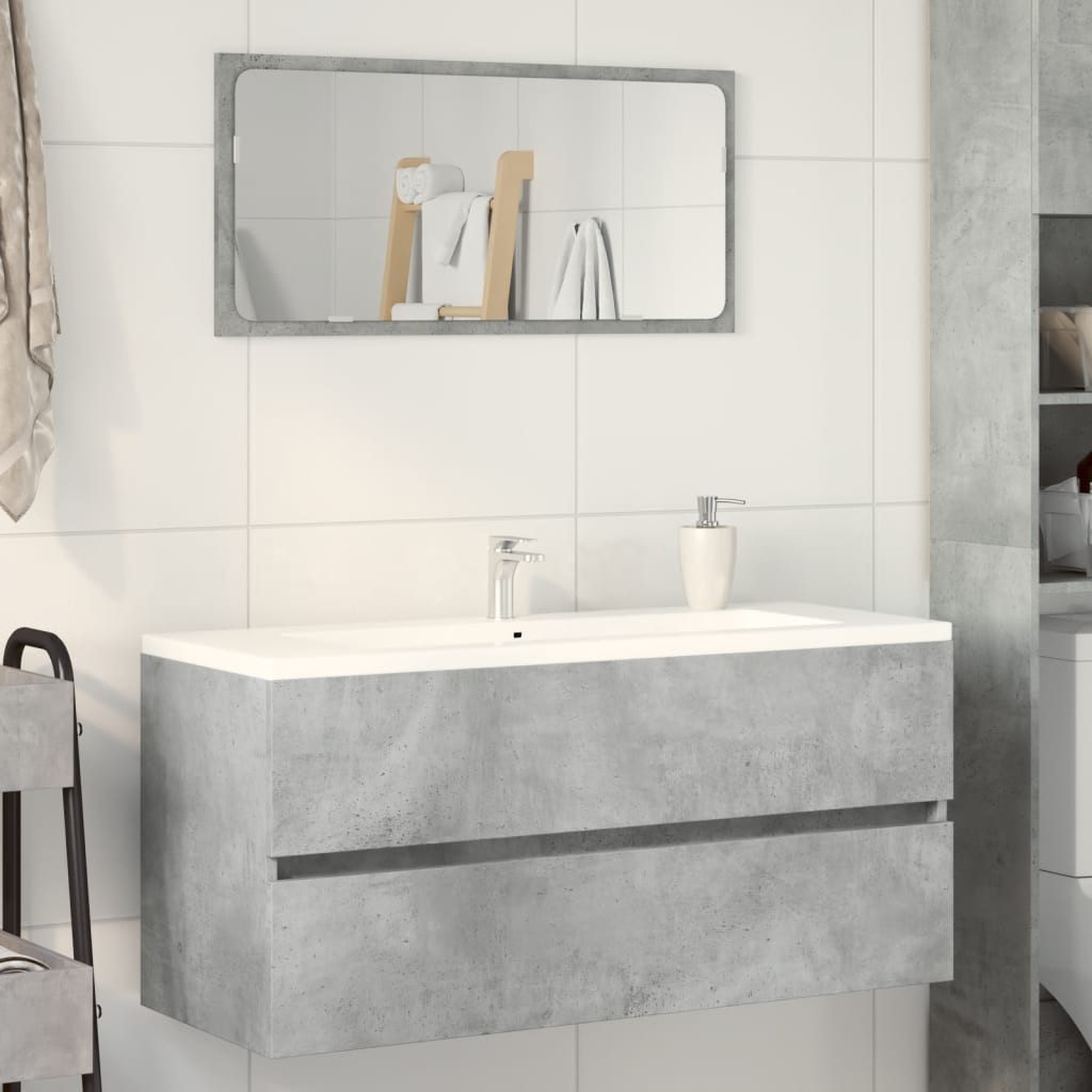 vidaXL Badezimmer-Set Waschbeckenunterschrank Betongrau 100x38,5x45 cm günstig online kaufen