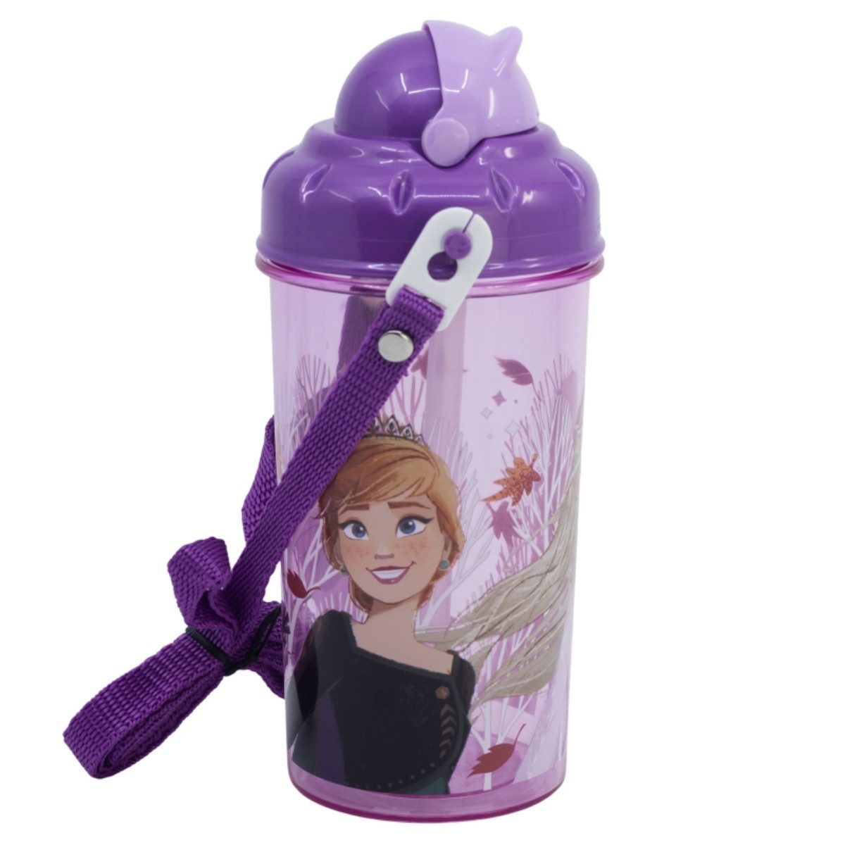 Storline Trinkflasche Disney Frozen Kinder 465 ml mit Strohhalm und Tragegurt