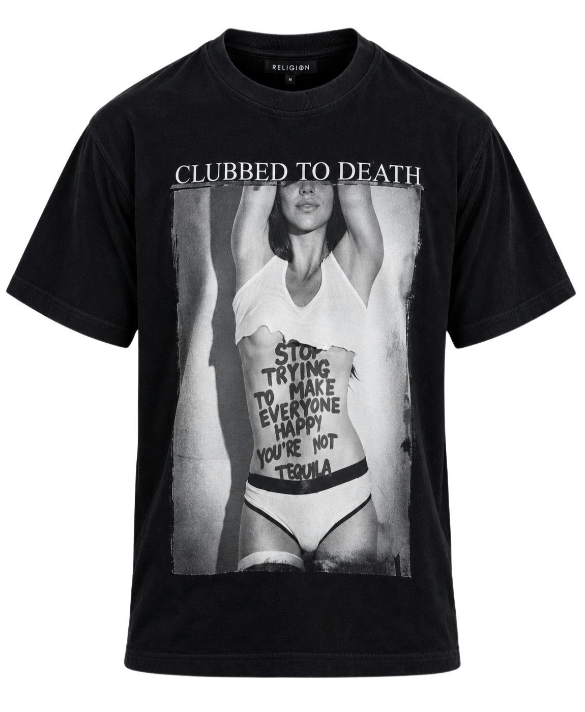 Religion T-Shirt RELIGION Clothing Herren T-Shirt YOU'RE NOT TEQUILA-Schwarz-S