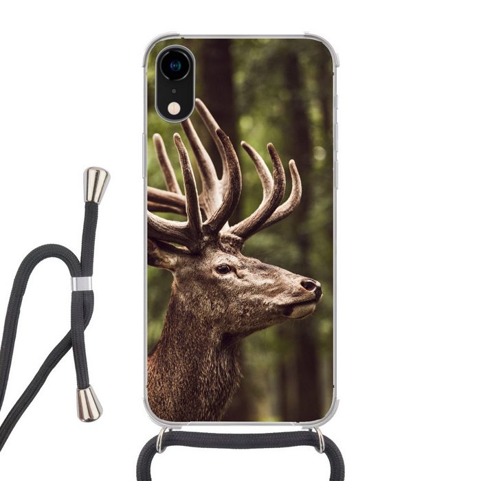 MuchoWow Handyhülle Hirsch - Natur - Geweih - Wald - Tiere Handyhülle Telefonhülle Apple iPhone XR