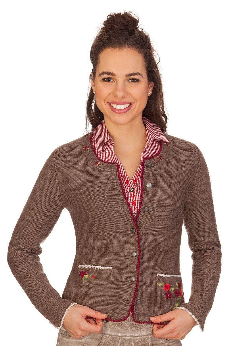 Spieth & Wensky Trachtenstrickjacke Trachten Strickjacke - GRACELLA - nuss
