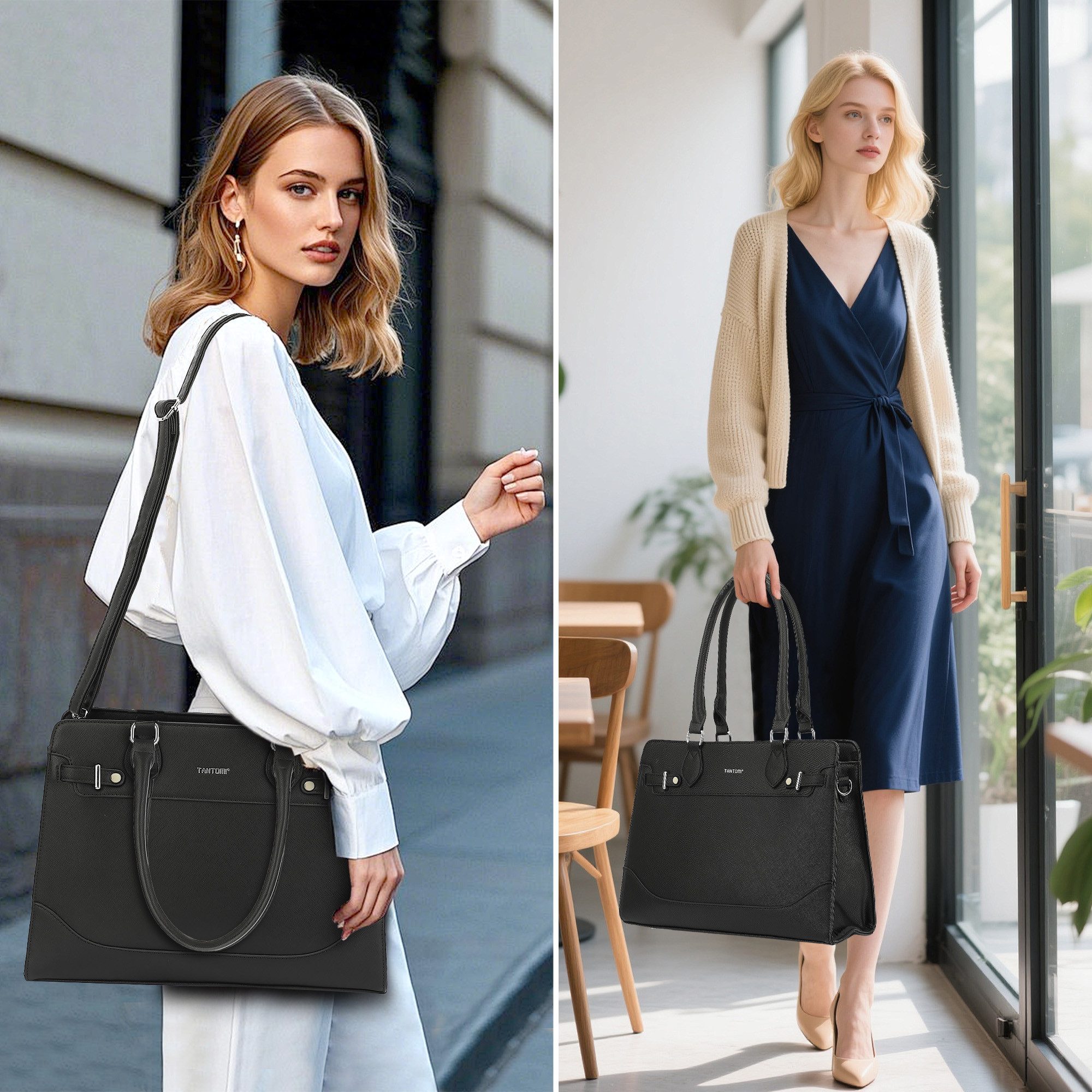 TAN.TOMI Aktentasche Damen Große Business Handtasche Schultertasche Arbeit Schule, Multi-tasche Beuteltote Hobo Tragetasche für Büro Arbeit Schule