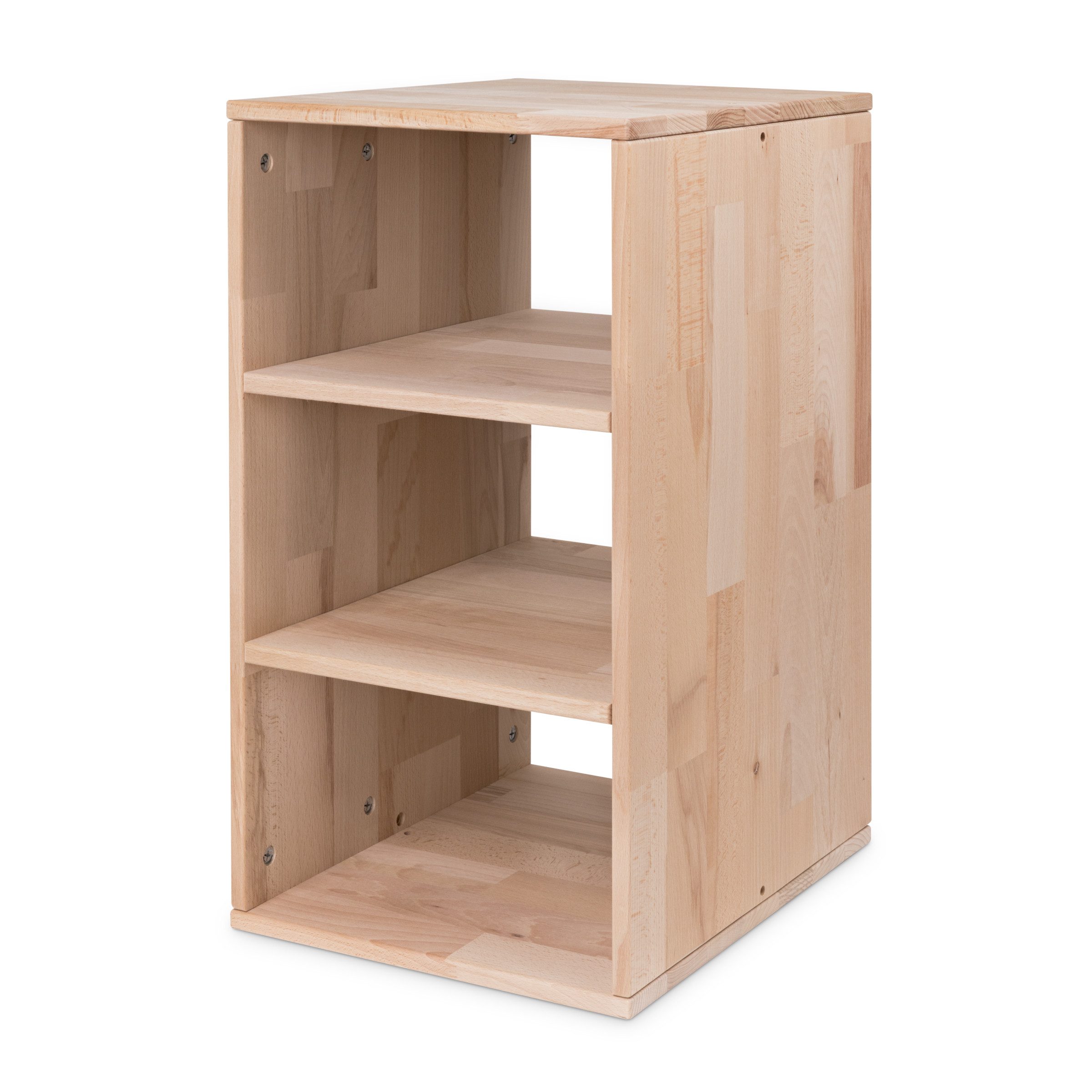 Ehrenkind Kinderregal Aufbewahrungssystem, Regalsystem modular, Groß 63 cm − 3 Fächer Natur Ohne Boxen, Offener Stauraum für selbstständiges Aufräumen