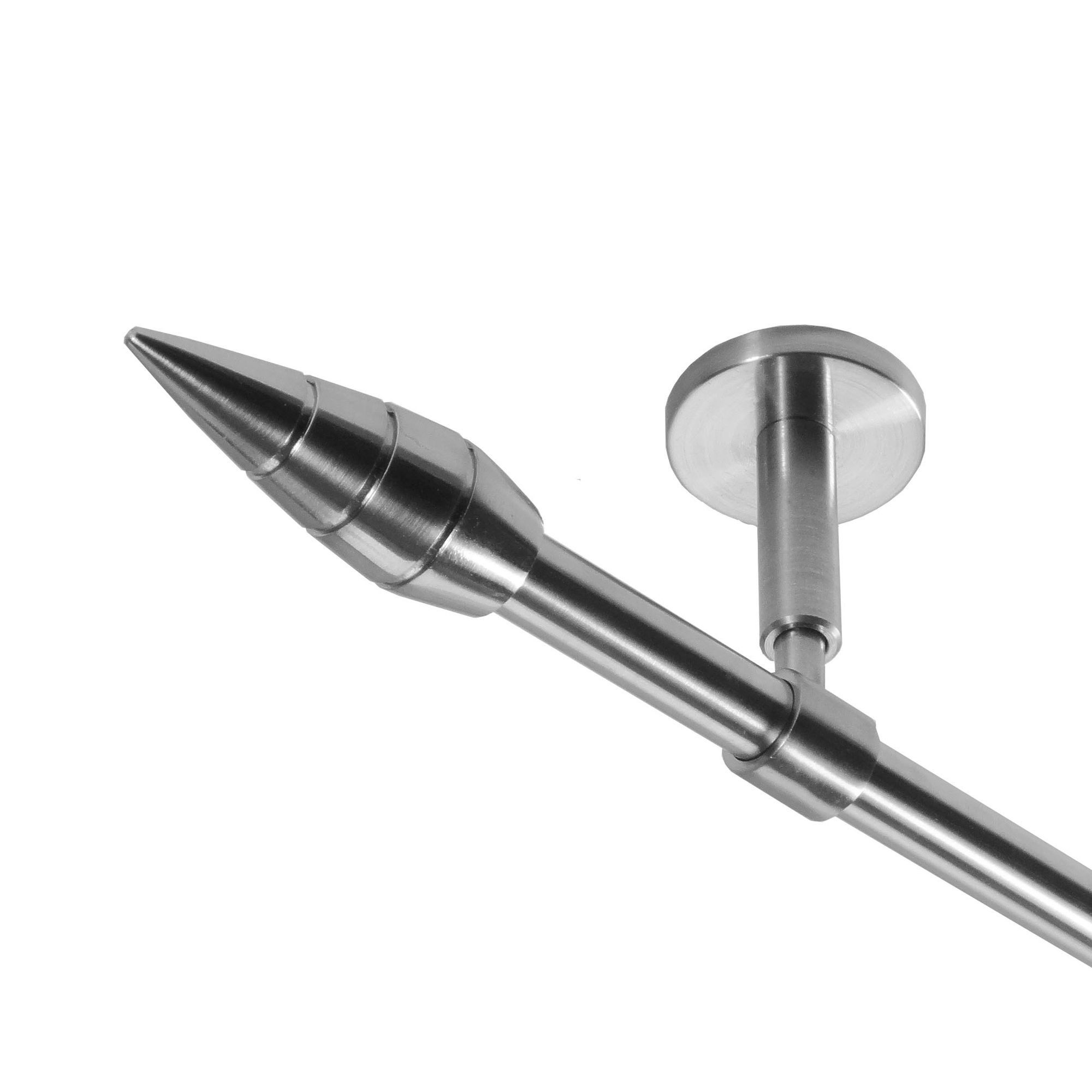 BASIT Gardinenstange Rohr Edelstahl 16 mm mit Deckenträgern 120 cm E26, Ø 1 günstig online kaufen