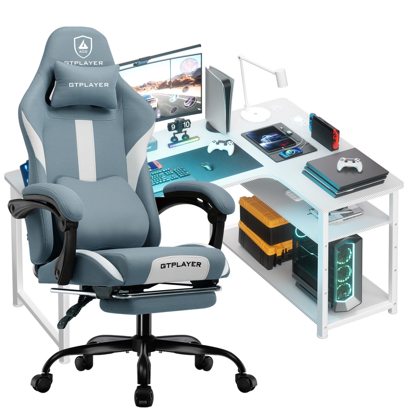 GTPLAYER Gaming-Stuhl Gaming Tisch + Gaming günstig online kaufen