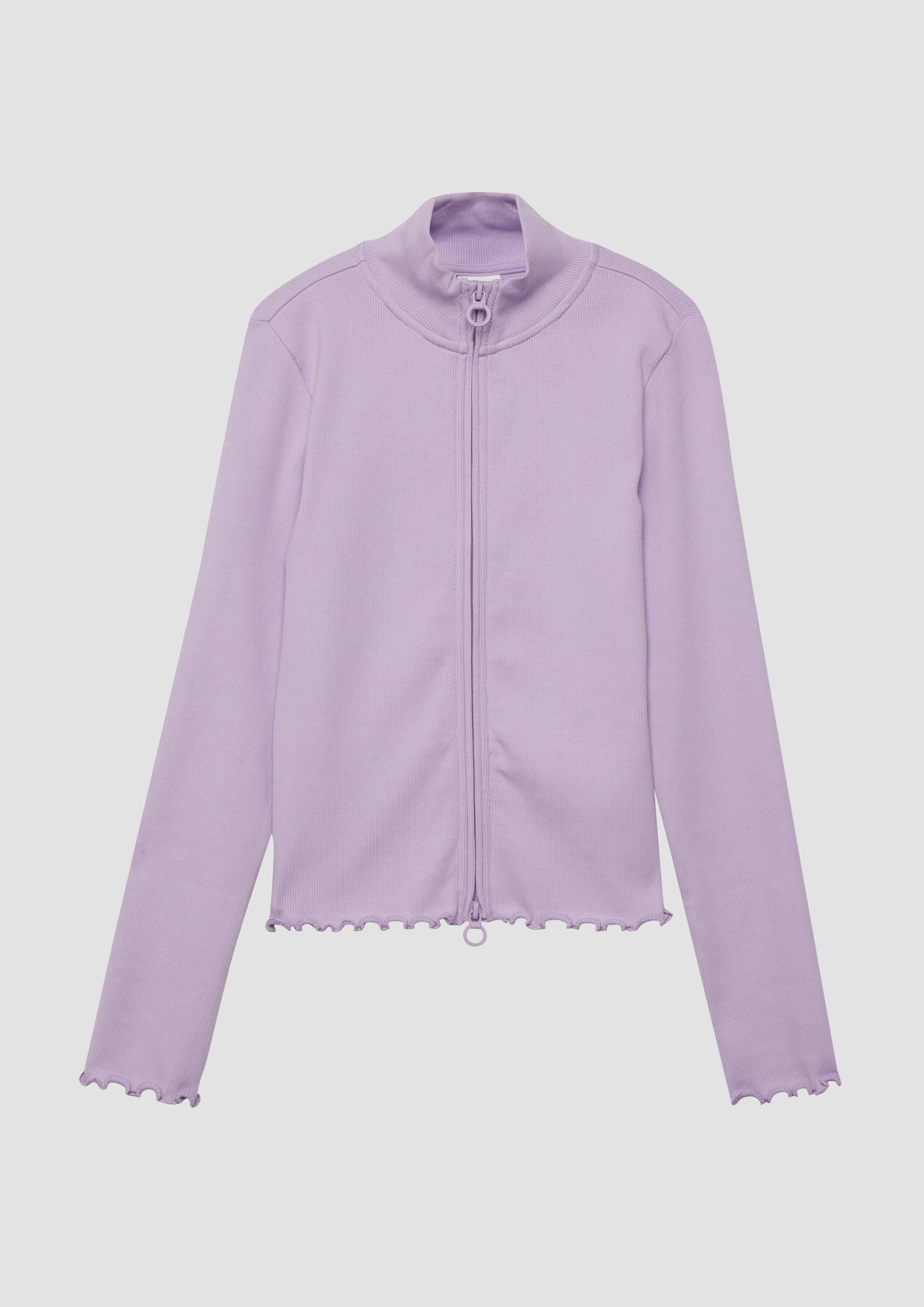s.Oliver Sweatjacke Sweatshirt Jacke Sweatjacke mit Rippstruktur und 2-Way-Zipp