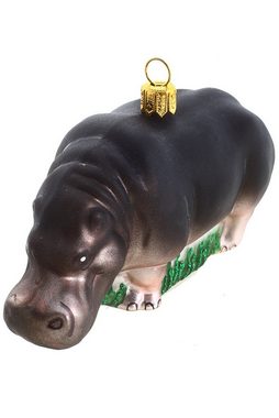 Hamburger Weihnachtskontor Christbaumschmuck Nilpferd - Hippopotamus, mundgeblasen - handdekoriert
