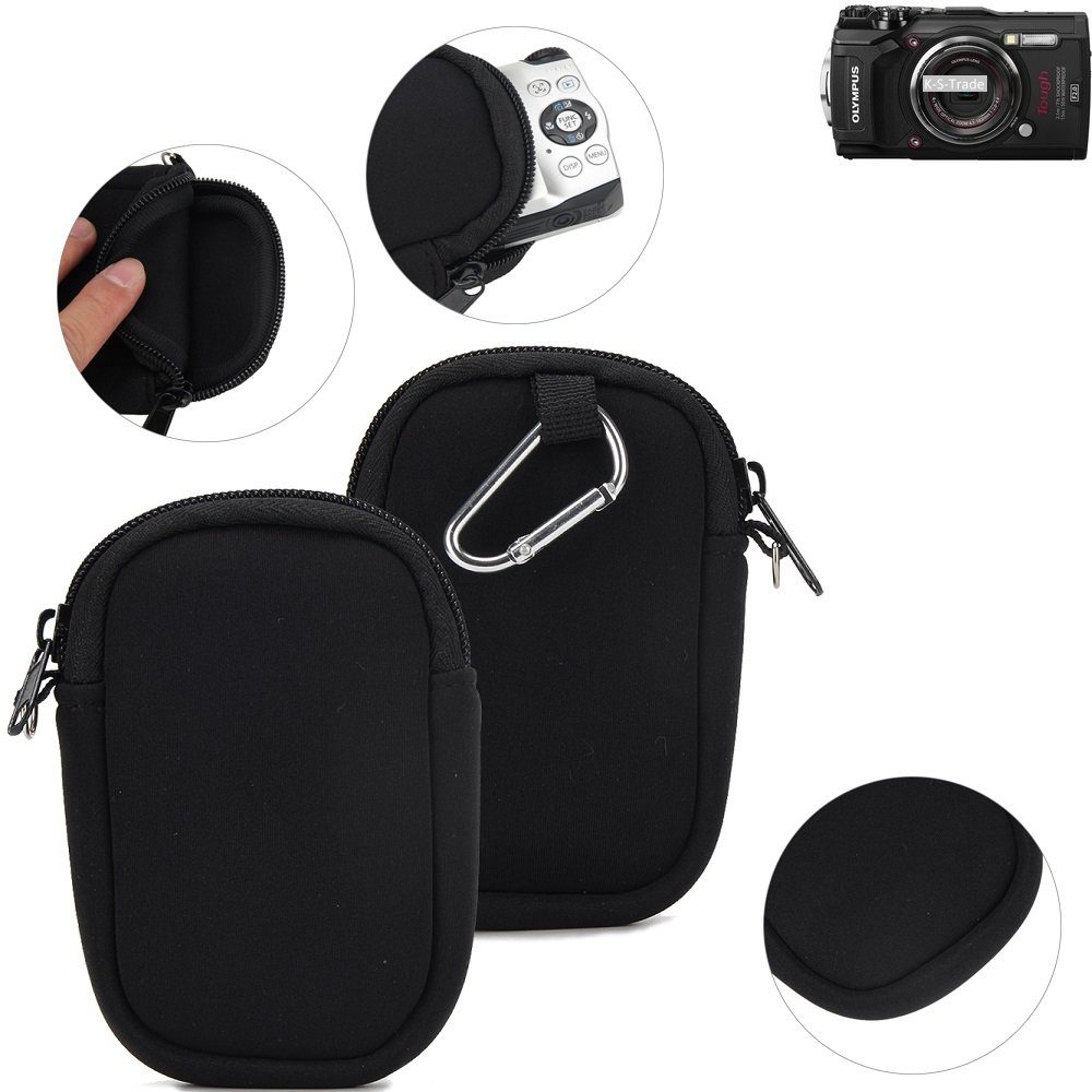 K-S-Trade Kameratasche, Kameratasche kompatibel mit Olympus TOUGH TG-5  Schutz-Hülle Kompaktkamera Tasche Travelbag sleeve case Neopren-Hülle  Fototasche schwarz 1x