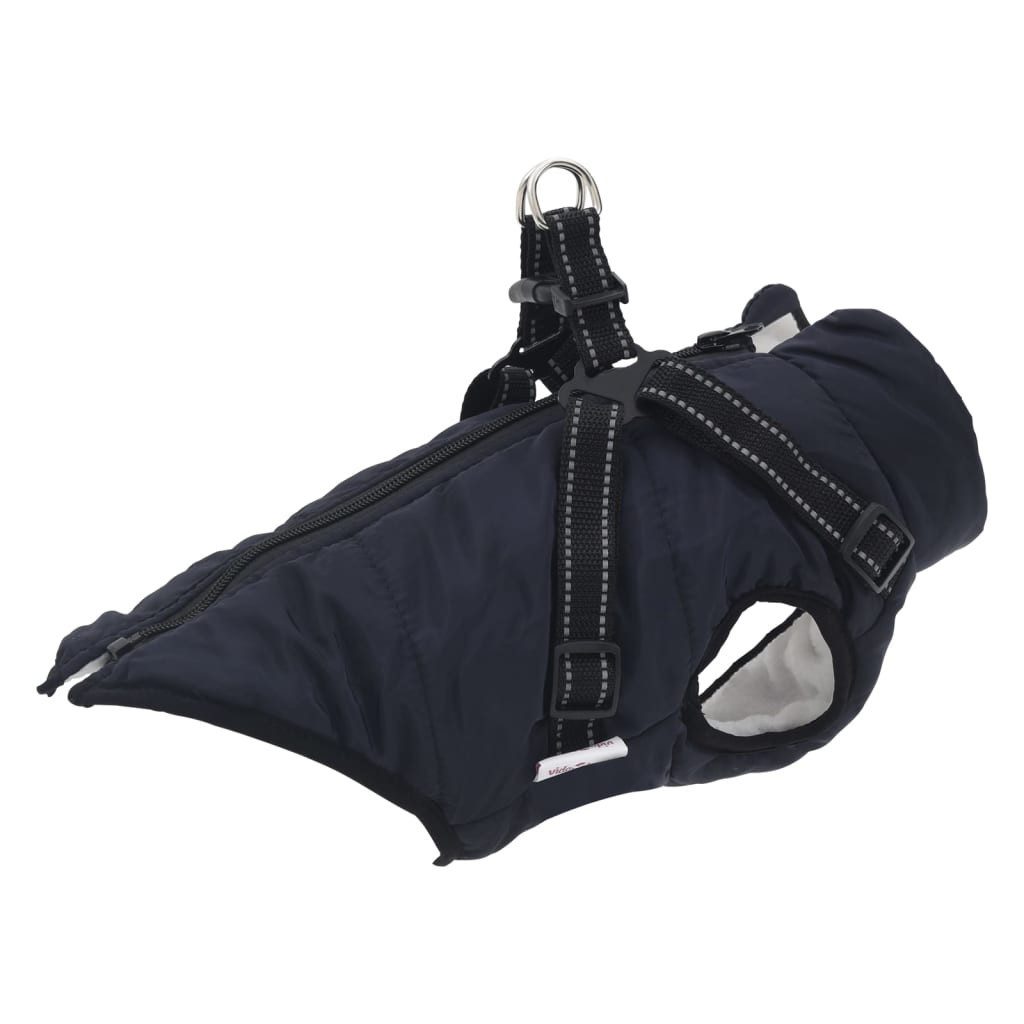 vidaXL Hundemantel l24 Hundemantel mit Geschirr Wasserdicht Reflektierend Marineblau S