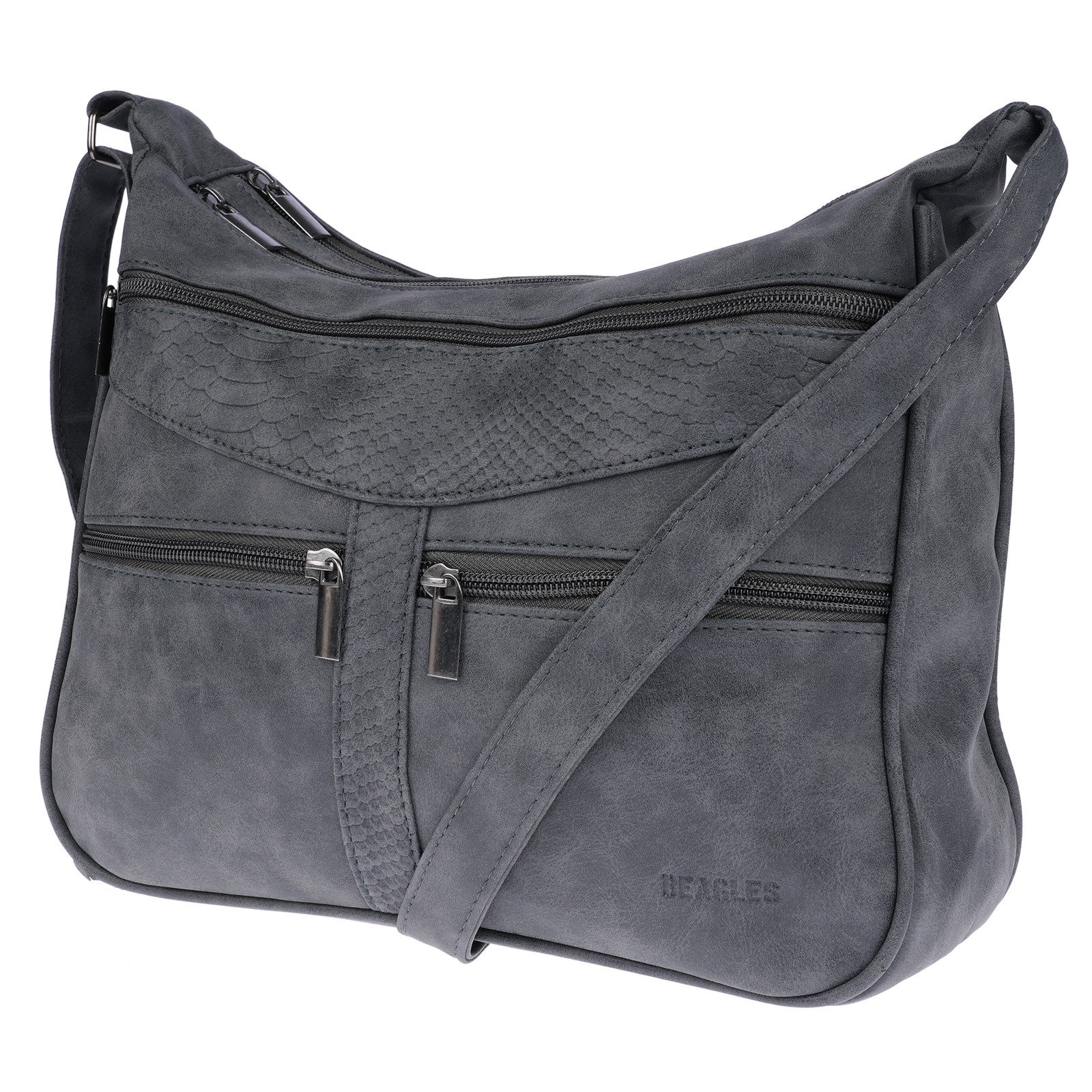 Christian Wippermann Umhängetasche Damen Tasche Schultertasche Umhängetasche Crossover (einzeln), Leder Optik Handtasche Schwarz
