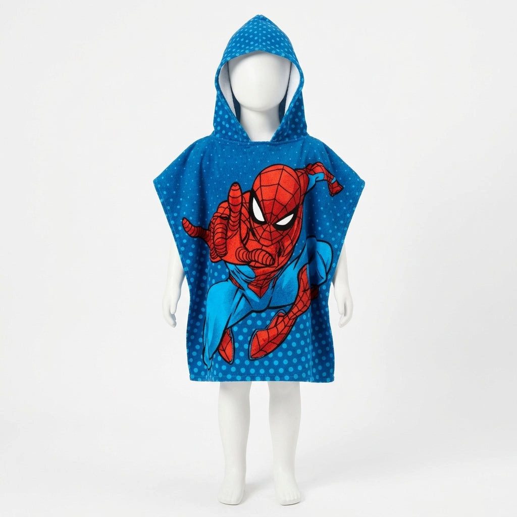 Spiderman Badeponcho Spider-Man The Amazing, Baumwolle, Mit Kapuze