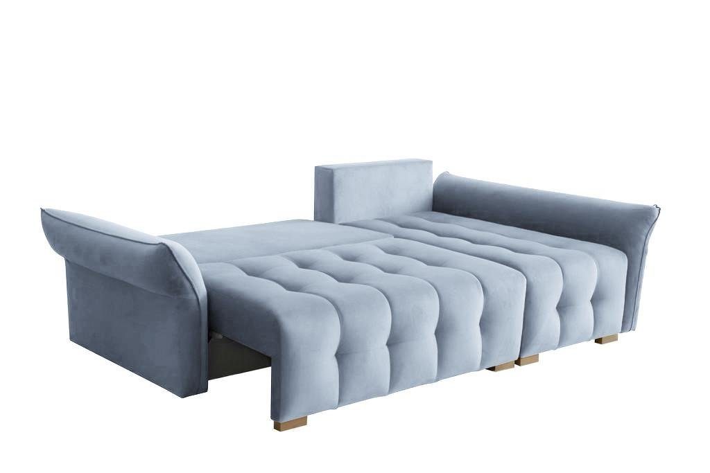 Beautysofa Polsterecke mit MALLORCA, Stil, mit montiebar, rechts cm, Bettkasten, Hellblau 249 mane links oder im L-Form (riviera 80) Schlaffunktion Ecke moderne Polsterecke