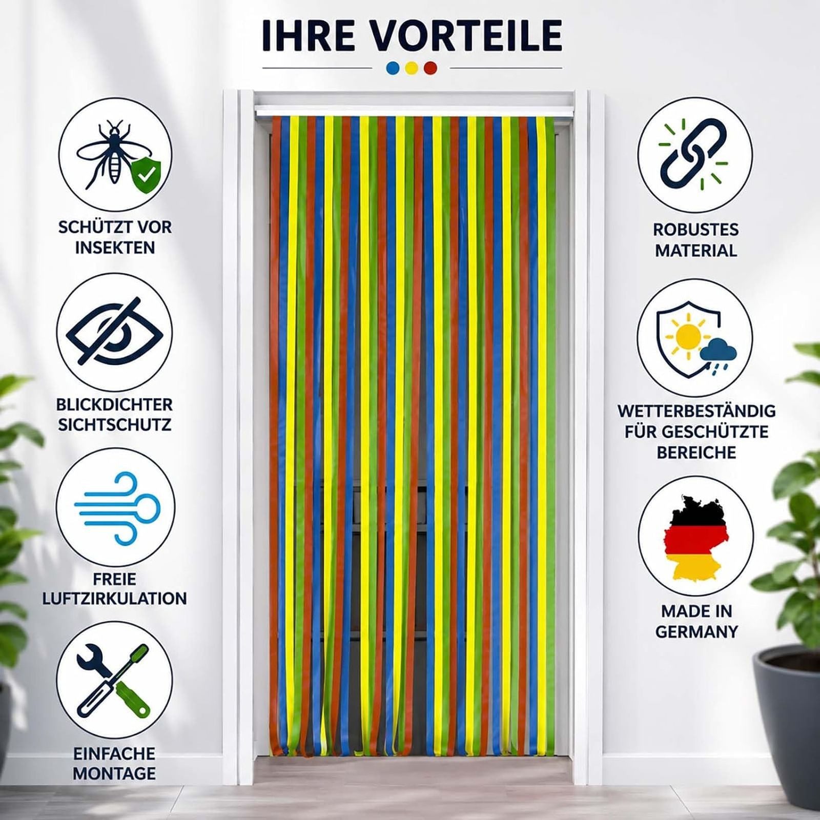 BURI Fliegengitter-Gewebe Tür Vorhang Streifen Band Fenster Insektenschutz Fliegengitter Fad